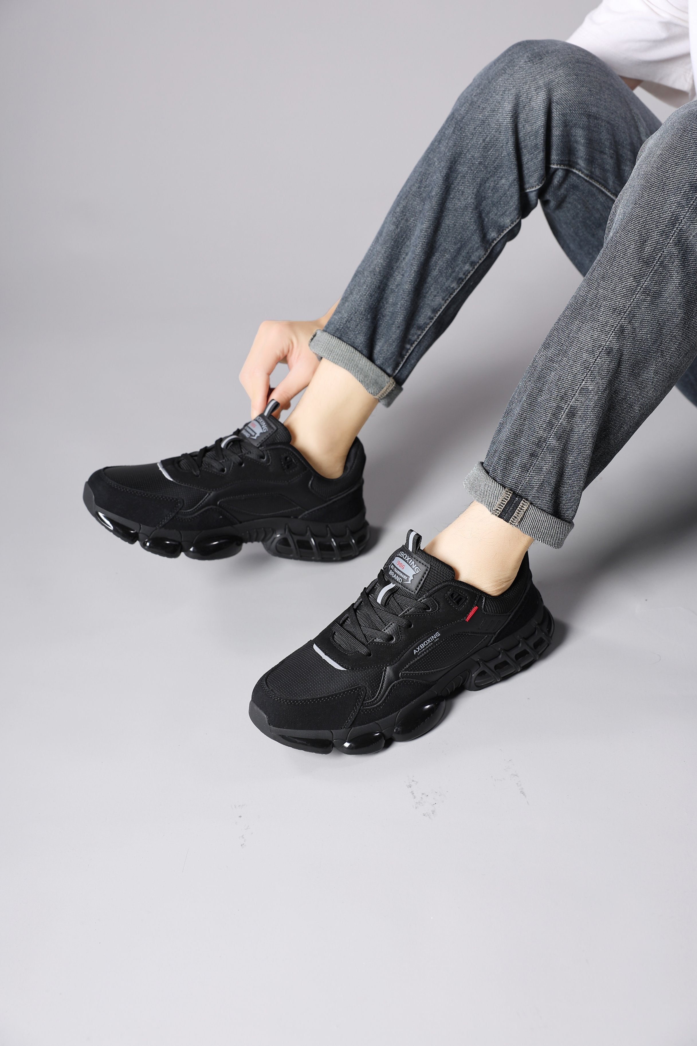 Pantofi sport pentru Barbati, Model Elio, Piele ecologica, Talpa cu perna de amortizare, Insertii piele naturala, Ax Boxing