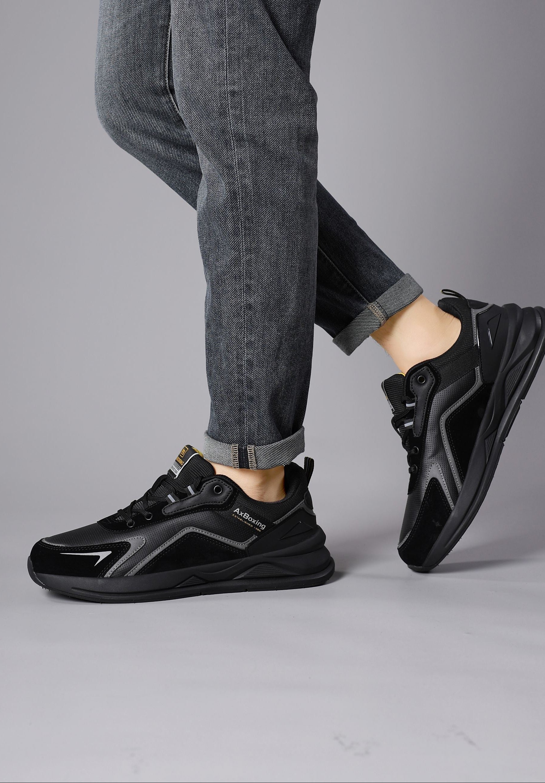 Adidasi Barbati, Model Kairo, Talpa usoara din spuma, Piele ecologica, Comozi si rezistenti, Ax Boxing, Bleumarin