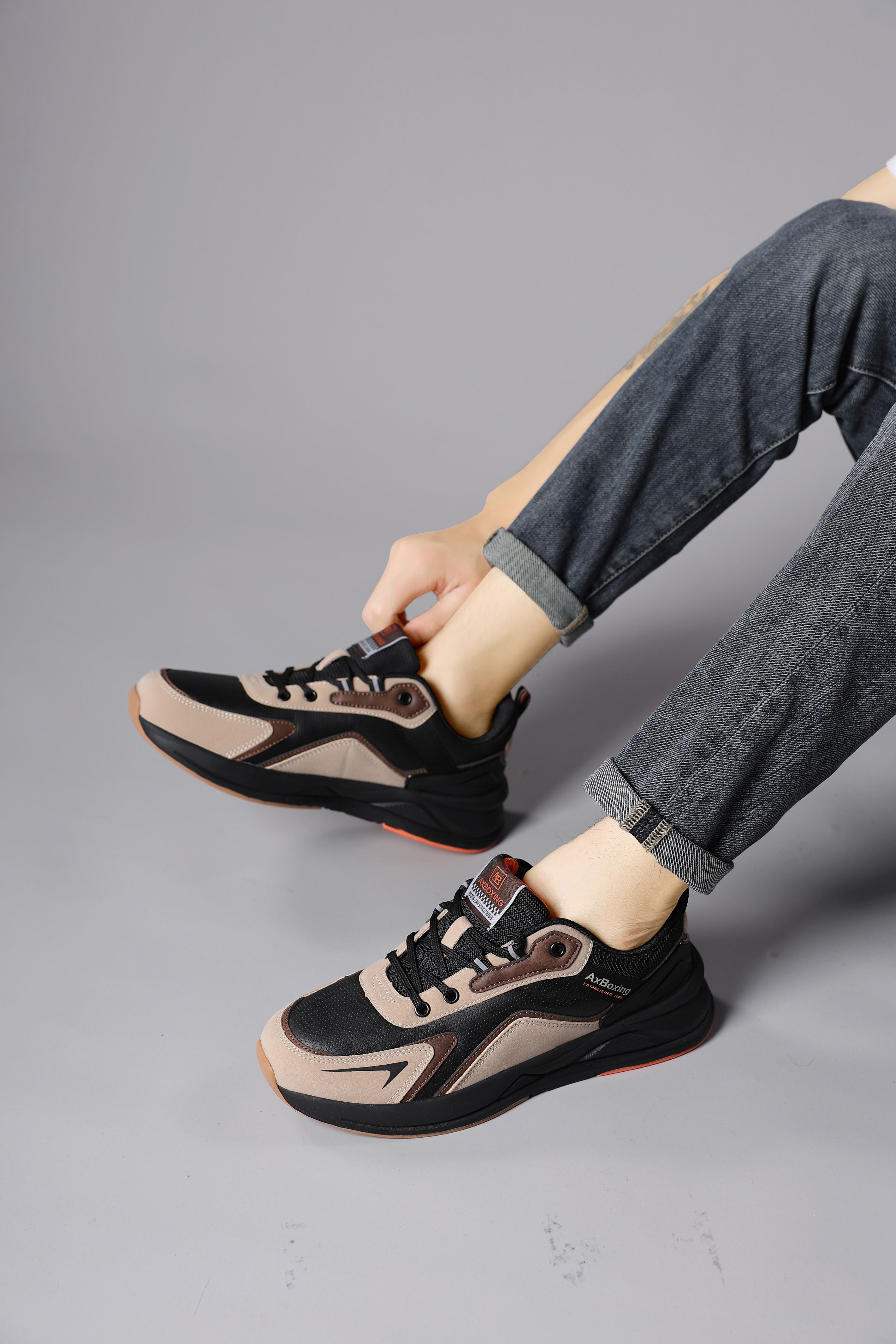 Pantofi sport pentru Dama si Adolescenti, Model Loris, Talpa usoara de spuma, Piele ecologica, Ax Boxing