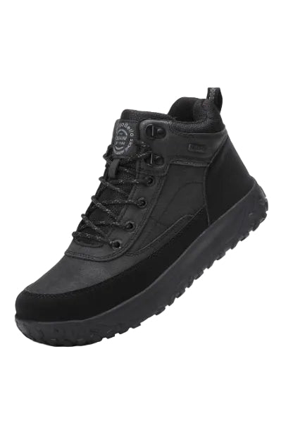 Ghete Casual pentru Barbati, Model Elias, Imblanite, Piele ecologica, Talpa dreapta cu striatii, Ax Boxing, Negru