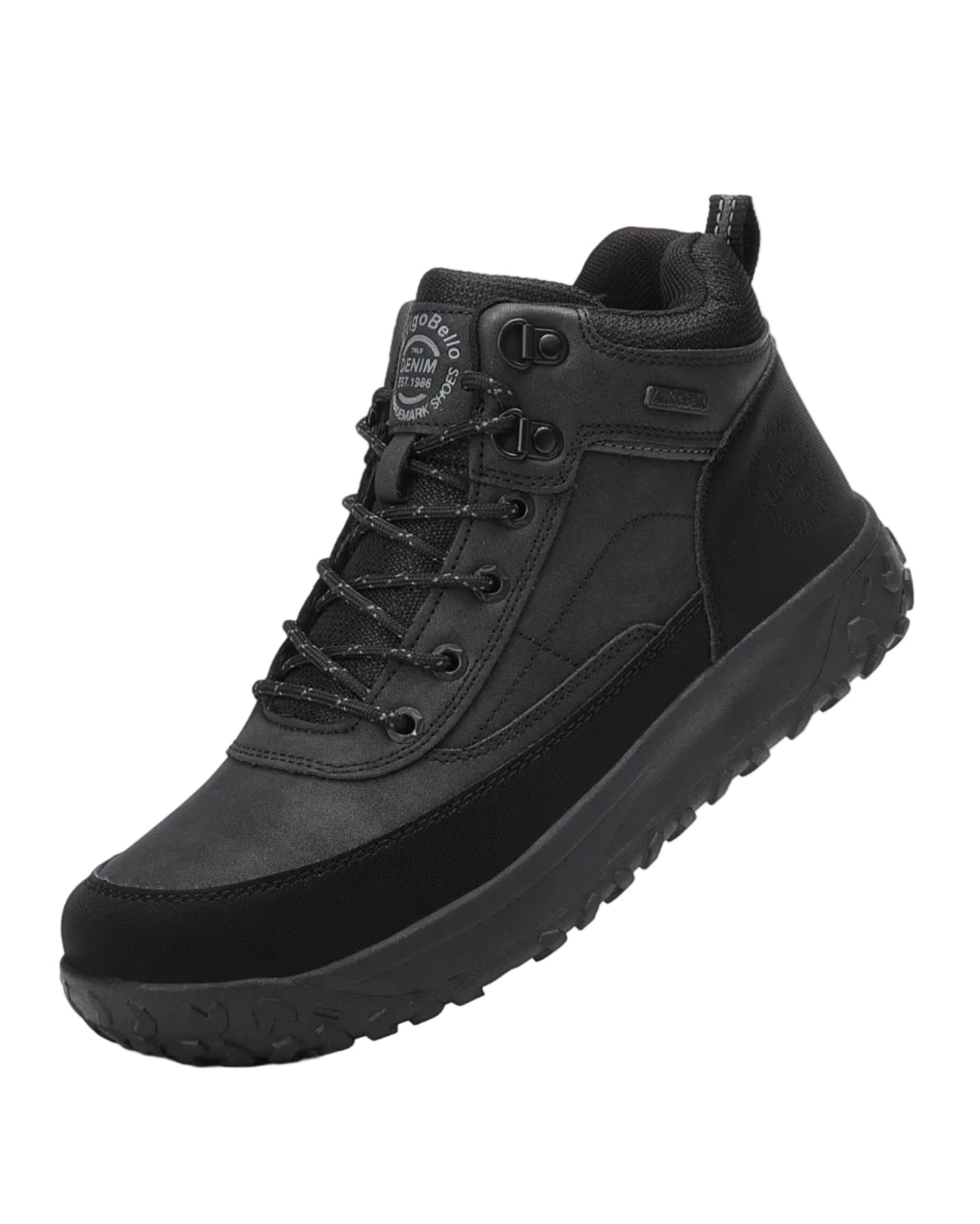 Ghete Casual pentru Barbati, Model Elias, Imblanite, Piele ecologica, Talpa dreapta cu striatii, Ax Boxing, Negru