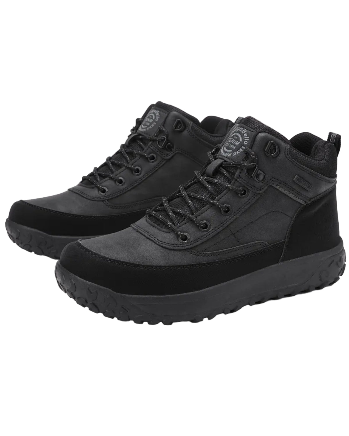 Ghete Casual pentru Barbati, Model Elias, Imblanite, Piele ecologica, Talpa dreapta cu striatii, Ax Boxing, Negru