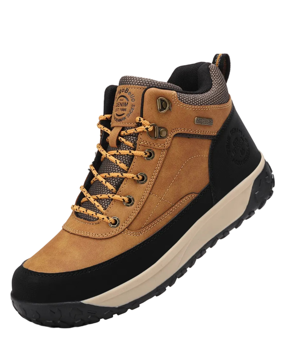 Ghete Casual pentru Barbati, Model Elias, Imblanite, Piele ecologica, Talpa dreapta cu striatii, Ax Boxing, Camel