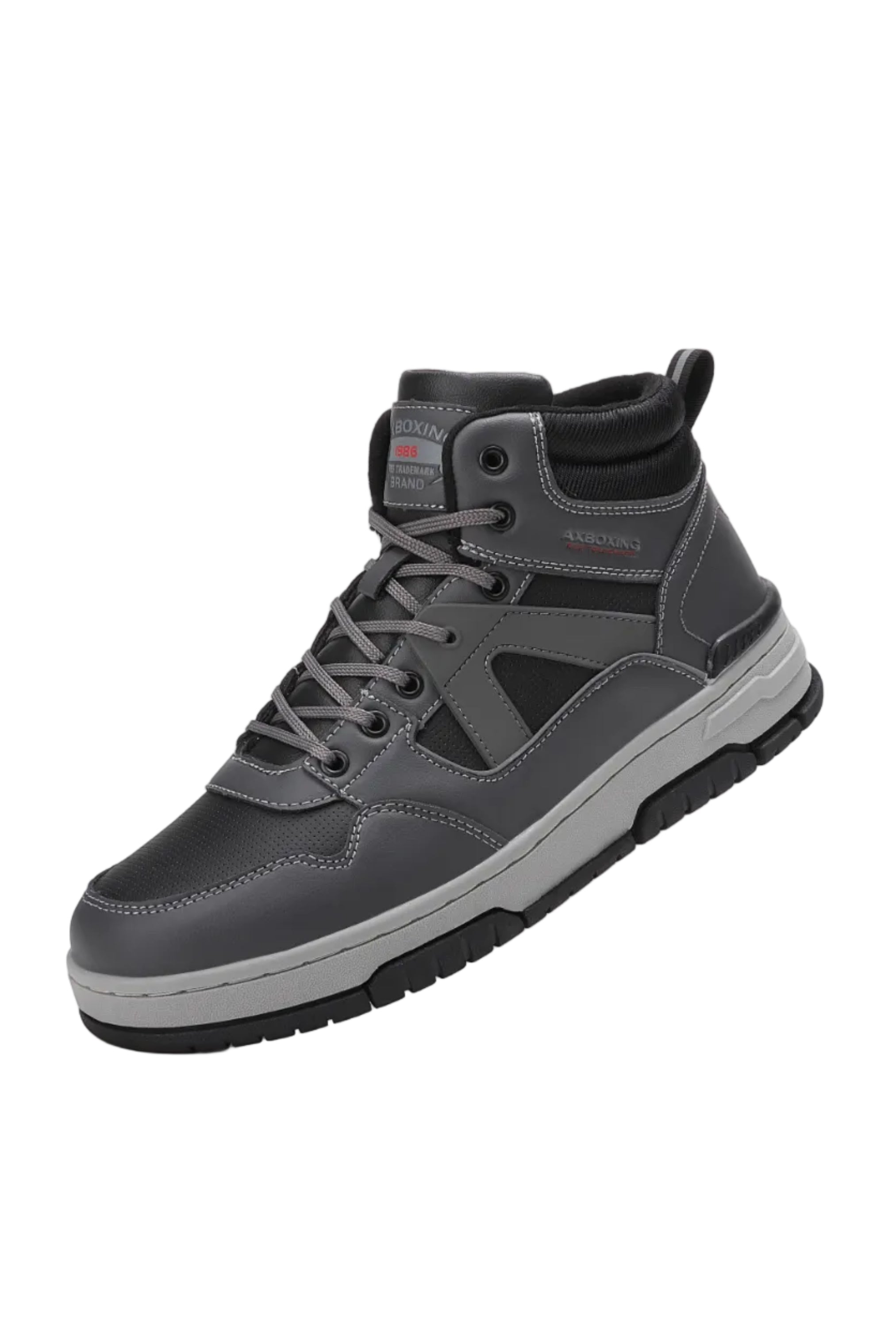 Ghete sport tip Adidasi, Model Yuri, Imblanite, Piele Ecologica, Talpa Cusuta, Comode si Calduroase, Ax Boxing, Gri