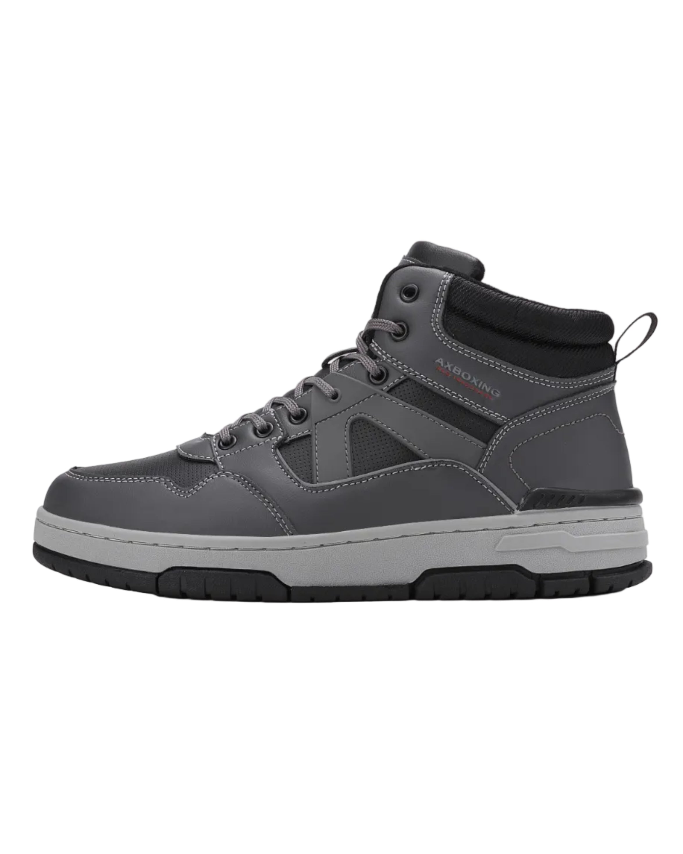 Ghete Sport pentru Barbati, Model Zoltan, Imblanite, Piele Ecologica, Talpa Cusuta, Comode si Calduroase, Ax Boxing, Gri