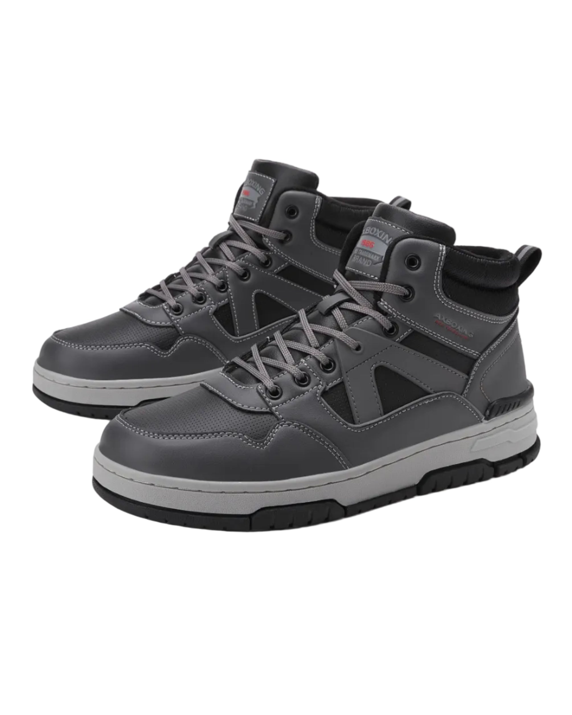 Ghete Sport pentru Barbati, Model Zoltan, Imblanite, Piele Ecologica, Talpa Cusuta, Comode si Calduroase, Ax Boxing, Gri