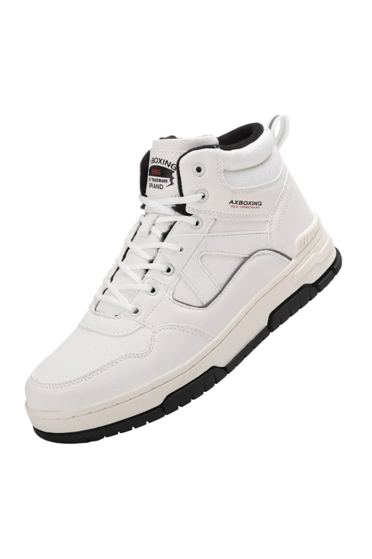 Ghete Sport pentru Barbati, Model Zoltan, Imblanite, Piele Ecologica, Talpa Cusuta, Comode si Calduroase, Ax Boxing, Alb
