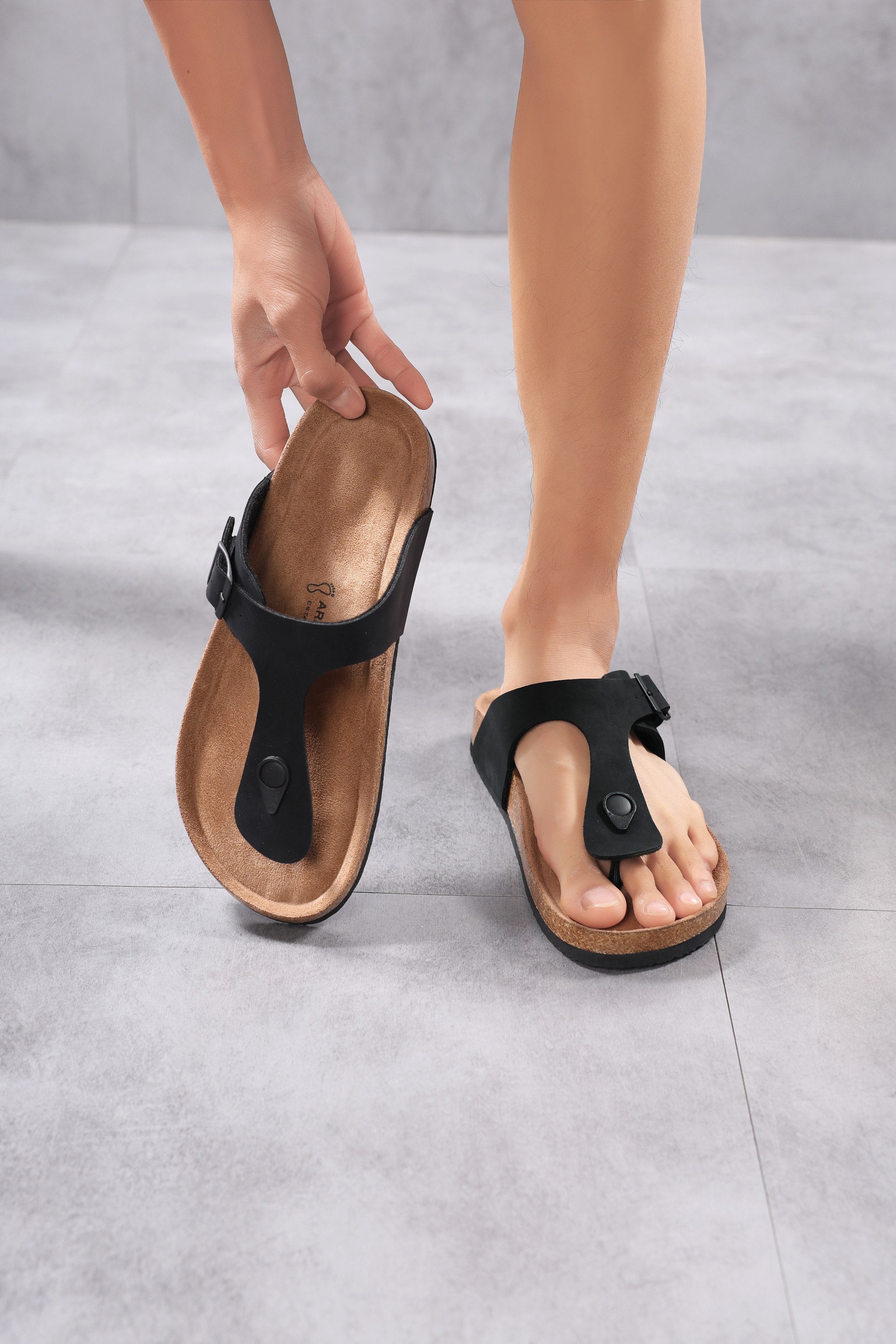 Papuci pentru Bărbați,Model Alexi, Talpă Ergonomica, Materiale Premium, Casual, Arrigo Bello, Negru