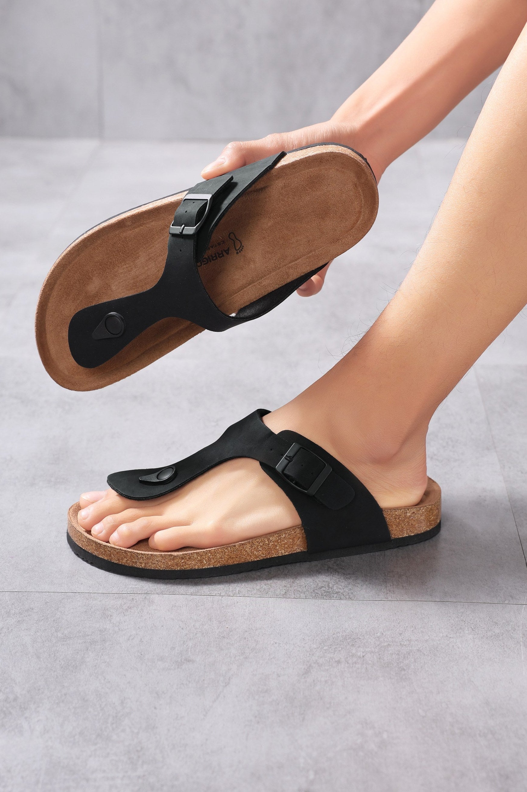 Papuci pentru Bărbați,Model Alexi, Talpă Ergonomica, Materiale Premium, Casual, Arrigo Bello, Negru