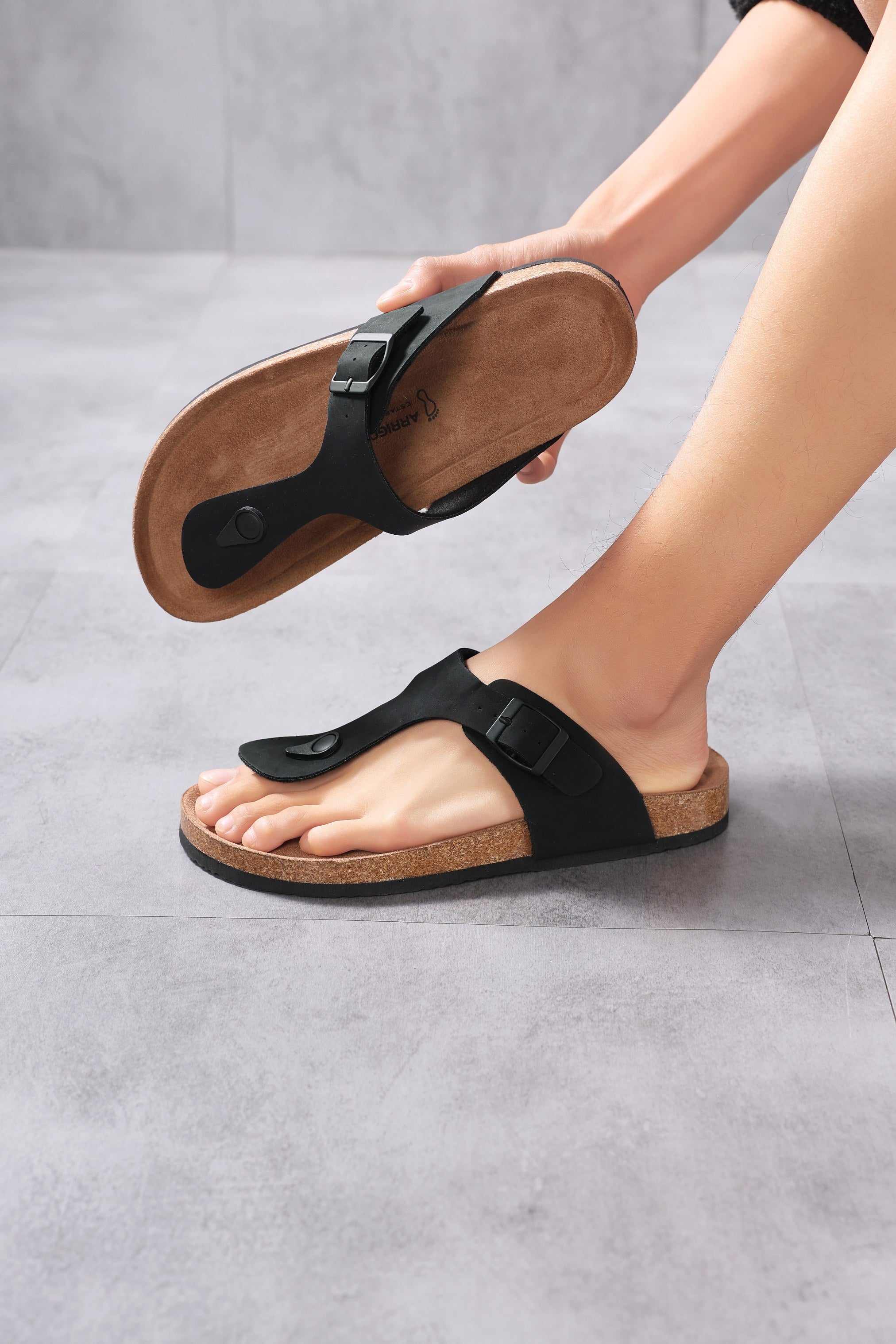 Papuci pentru Bărbați,Model Alexi, Talpă Ergonomica, Materiale Premium, Casual, Arrigo Bello, Negru