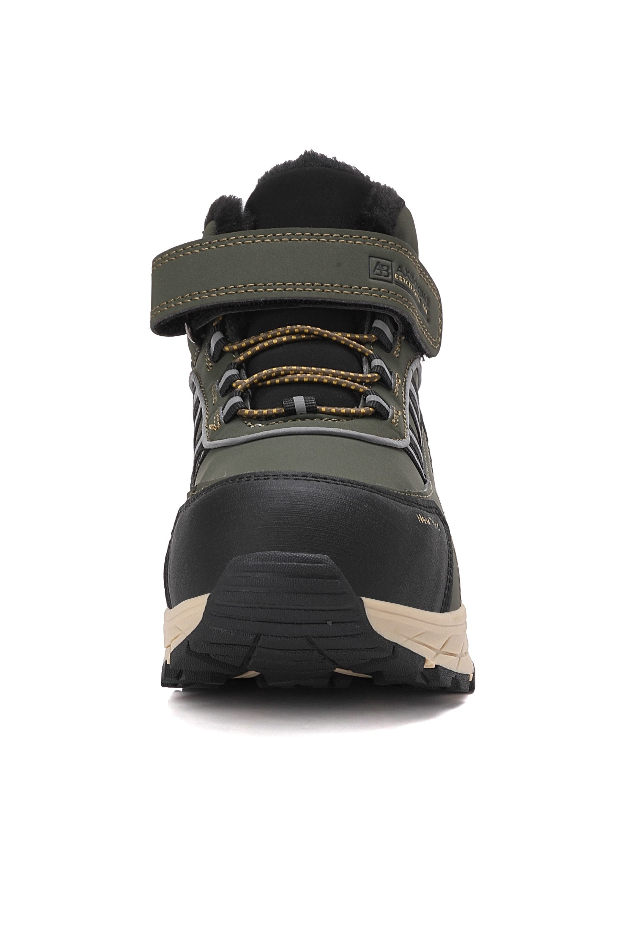 Ghete sport Baieti, Model Dorian, Imblanite,Talpa Inalta, Piele Ecologica, Siret elastic si Arici, Pentru Iarna  Ax Boxing, Khaki