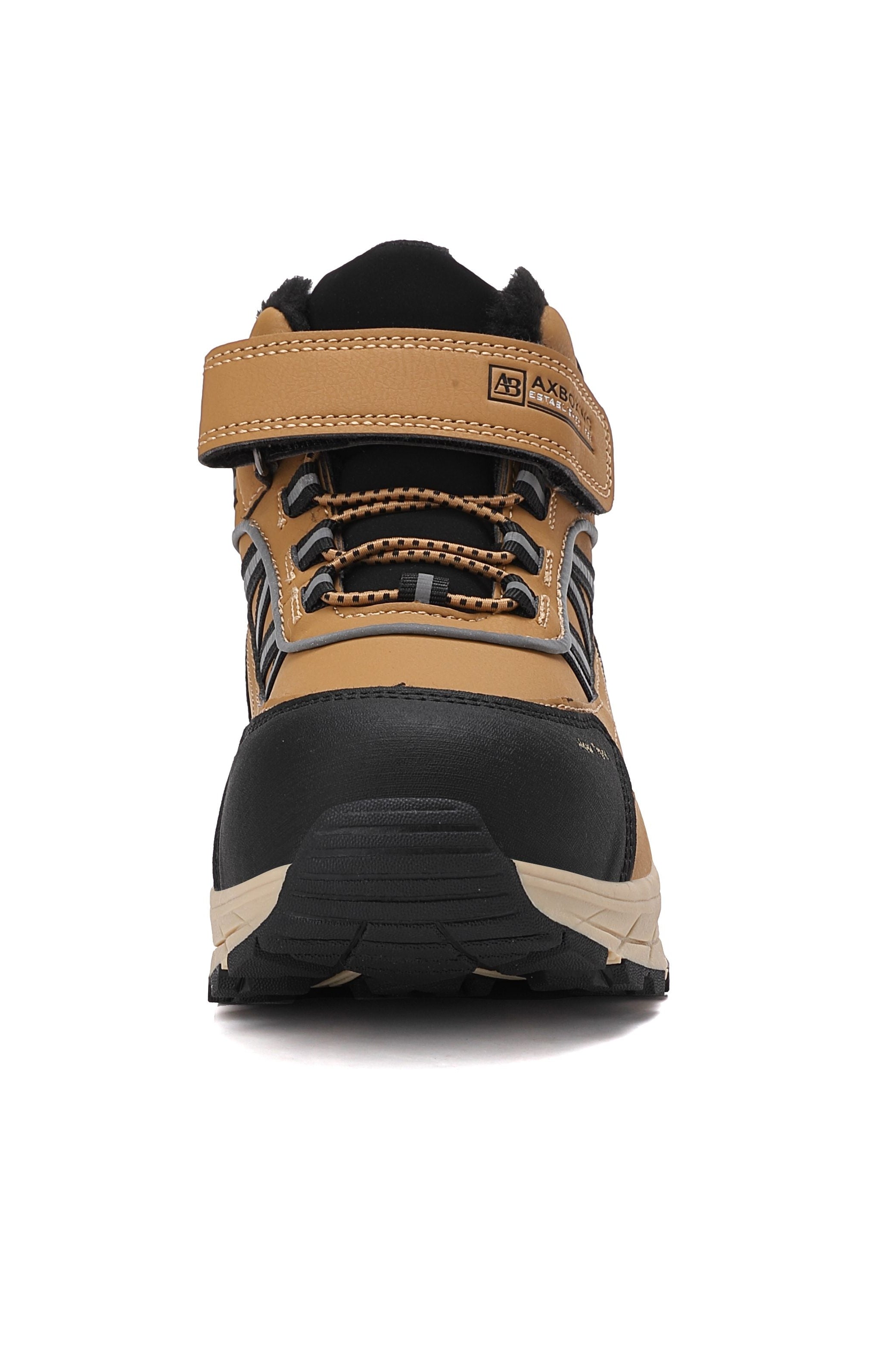Ghete sport Baieti, Model Dorian, Imblanite,Talpa Inalta, Piele Ecologica, Siret elastic si Arici, Pentru Iarna  Ax Boxing, Camel