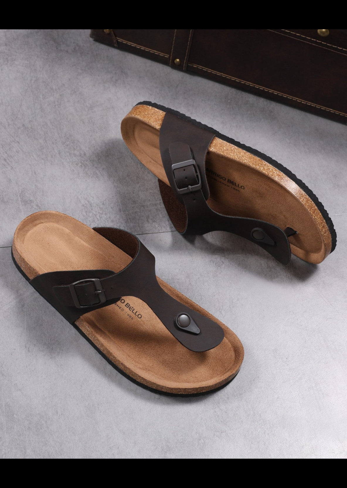 Papuci pentru Bărbați,Model Alexi, Talpă Ergonomica, Materiale Premium, Casual, Arrigo Bello,Maro