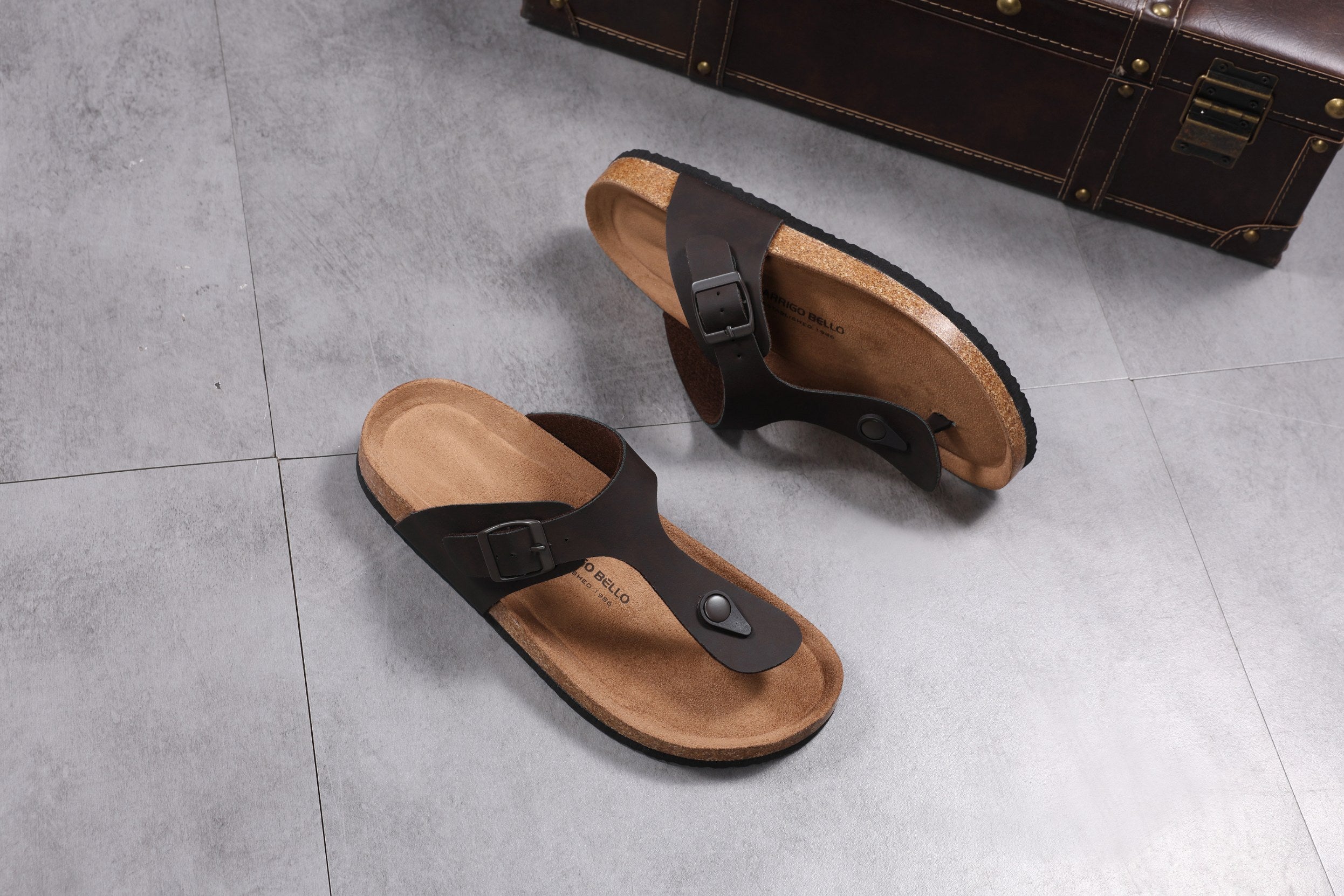 Papuci pentru Bărbați,Model Alexi, Talpă Ergonomica, Materiale Premium, Casual, Arrigo Bello,Maro