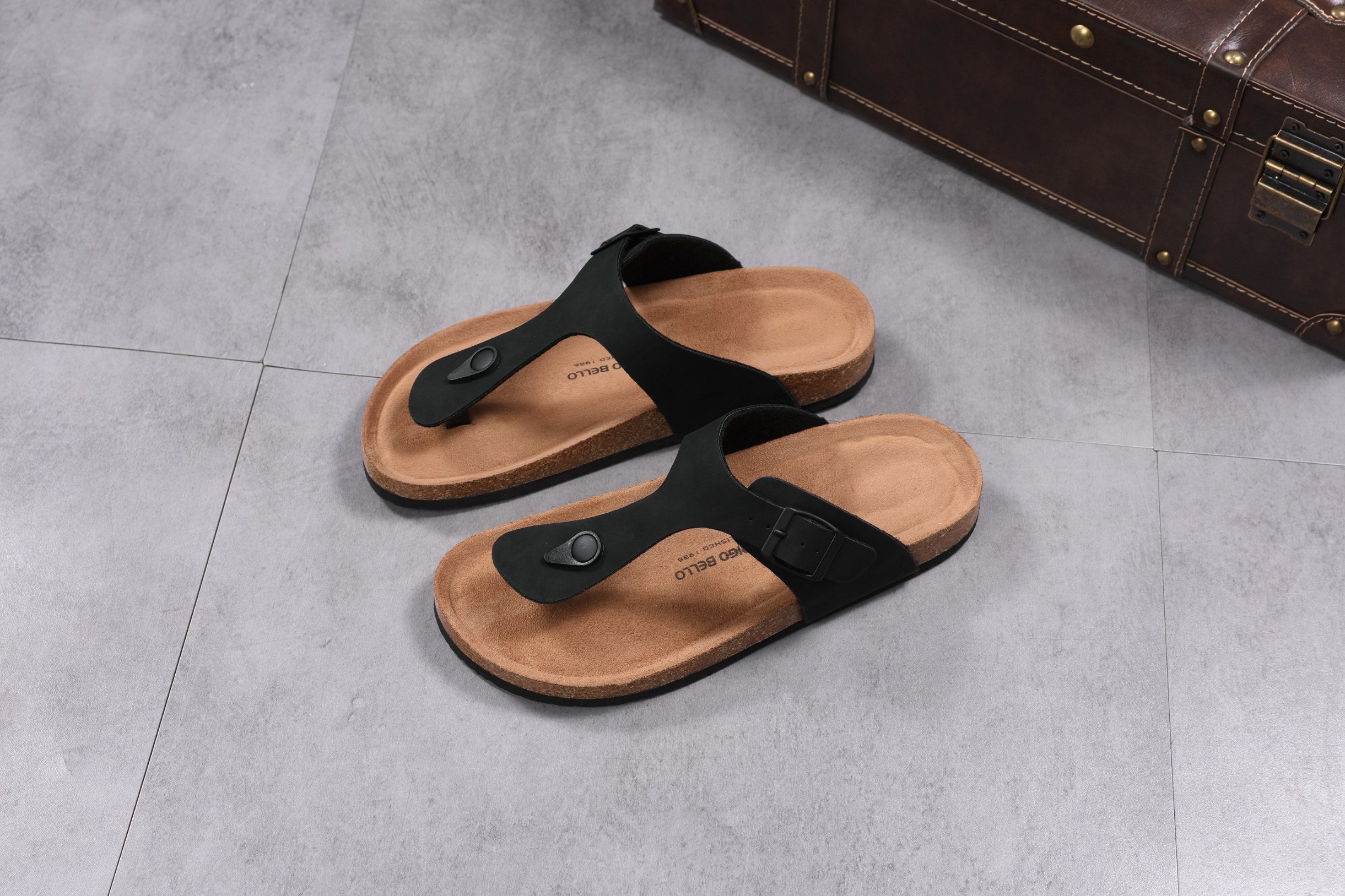 Papuci pentru Bărbați,Model Alexi, Talpă Ergonomica, Materiale Premium, Casual, Arrigo Bello, Negru