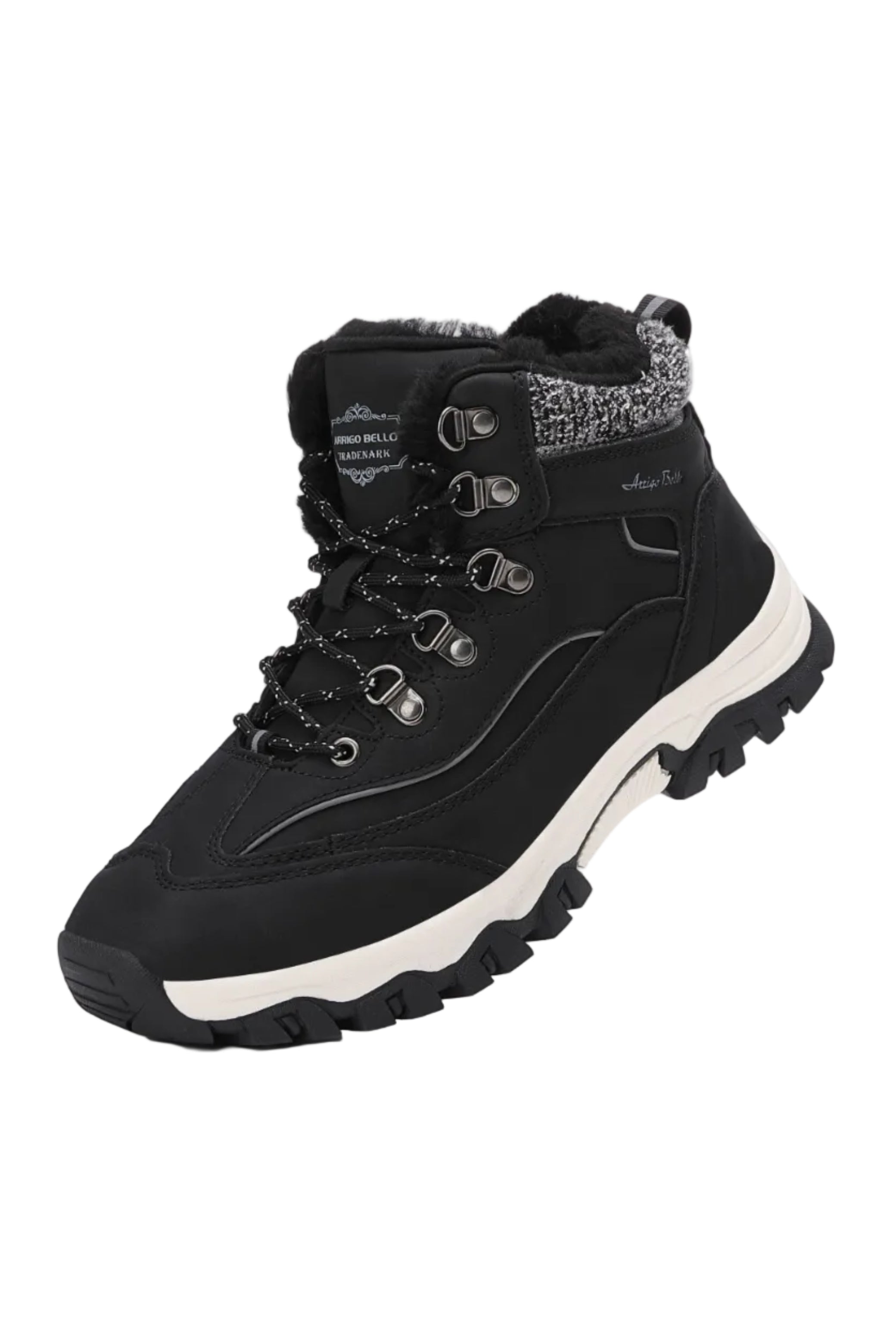 Ghete pentru Dama, Model Oni, Imblanite, Piele ecologica, Talpa Antiderapanta, Confortabile si calduroase,Ax Boxing, Negru