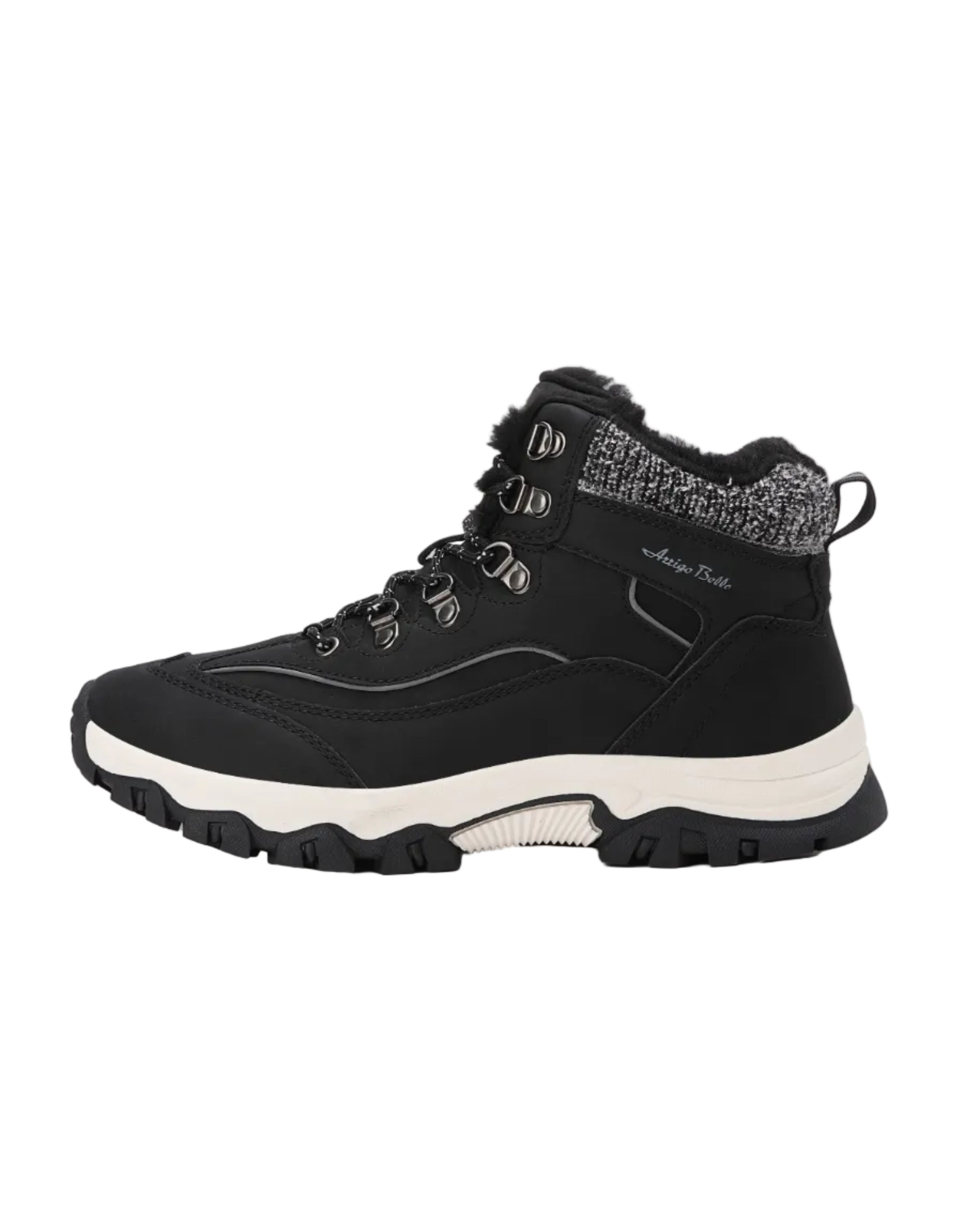 Ghete pentru Dama, Model Oni, Imblanite, Piele ecologica, Talpa Antiderapanta, Confortabile si calduroase,Ax Boxing, Negru