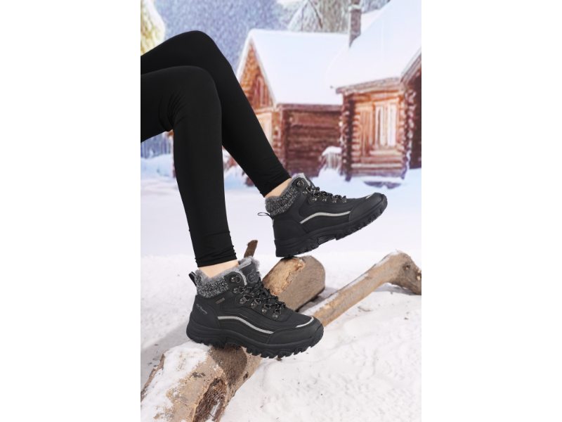 Ghete Amir Imblanite pentru Femei si Copii, Piele Ecologica, Talpa Antiderapanta cu striatii, Confortabile si Calduroase, Ax Boxing