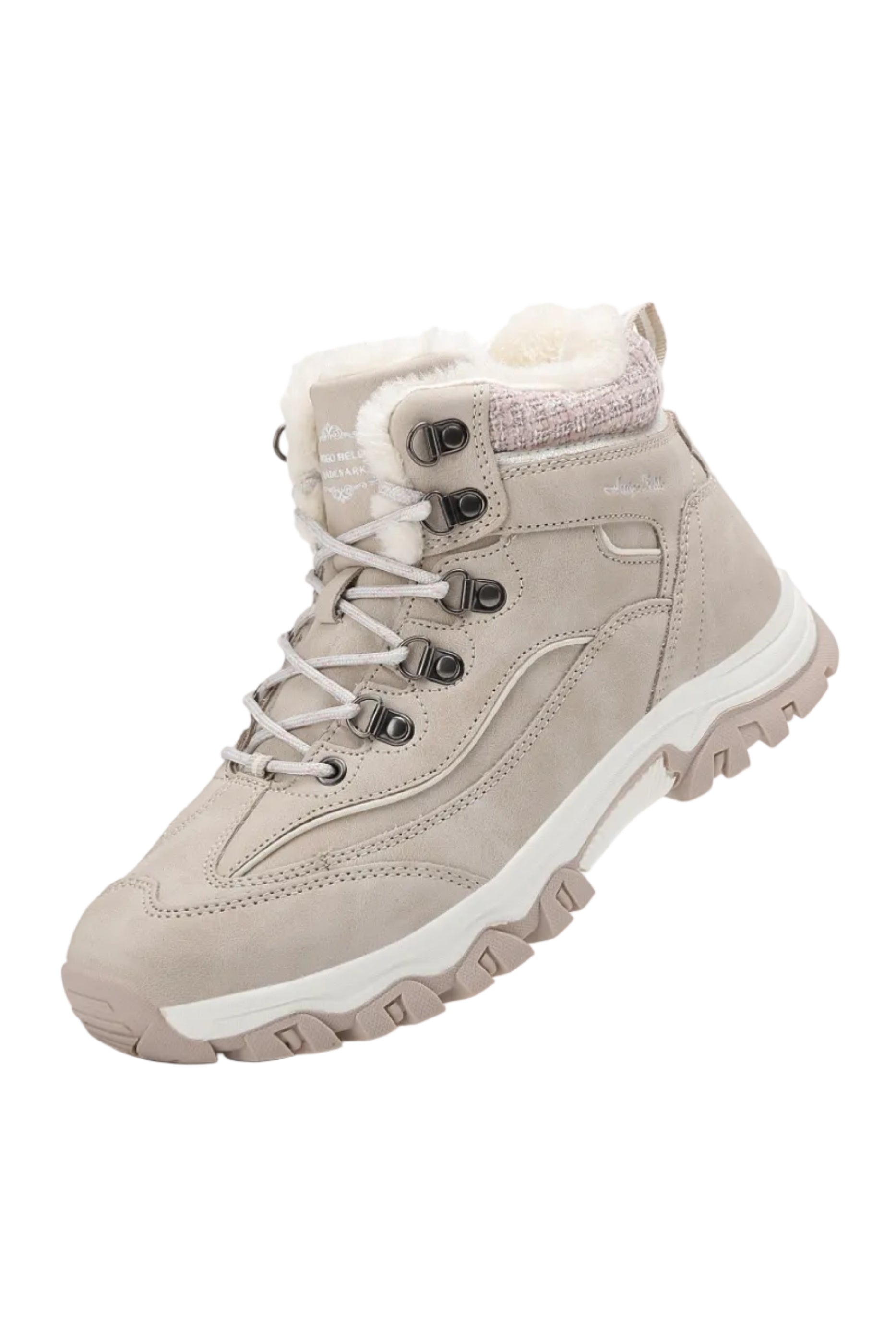 Ghete pentru Dama, Model Oni, Imblanite, Piele ecologica, Talpa Antiderapanta, Confortabile si calduroase,Ax Boxing, Bej