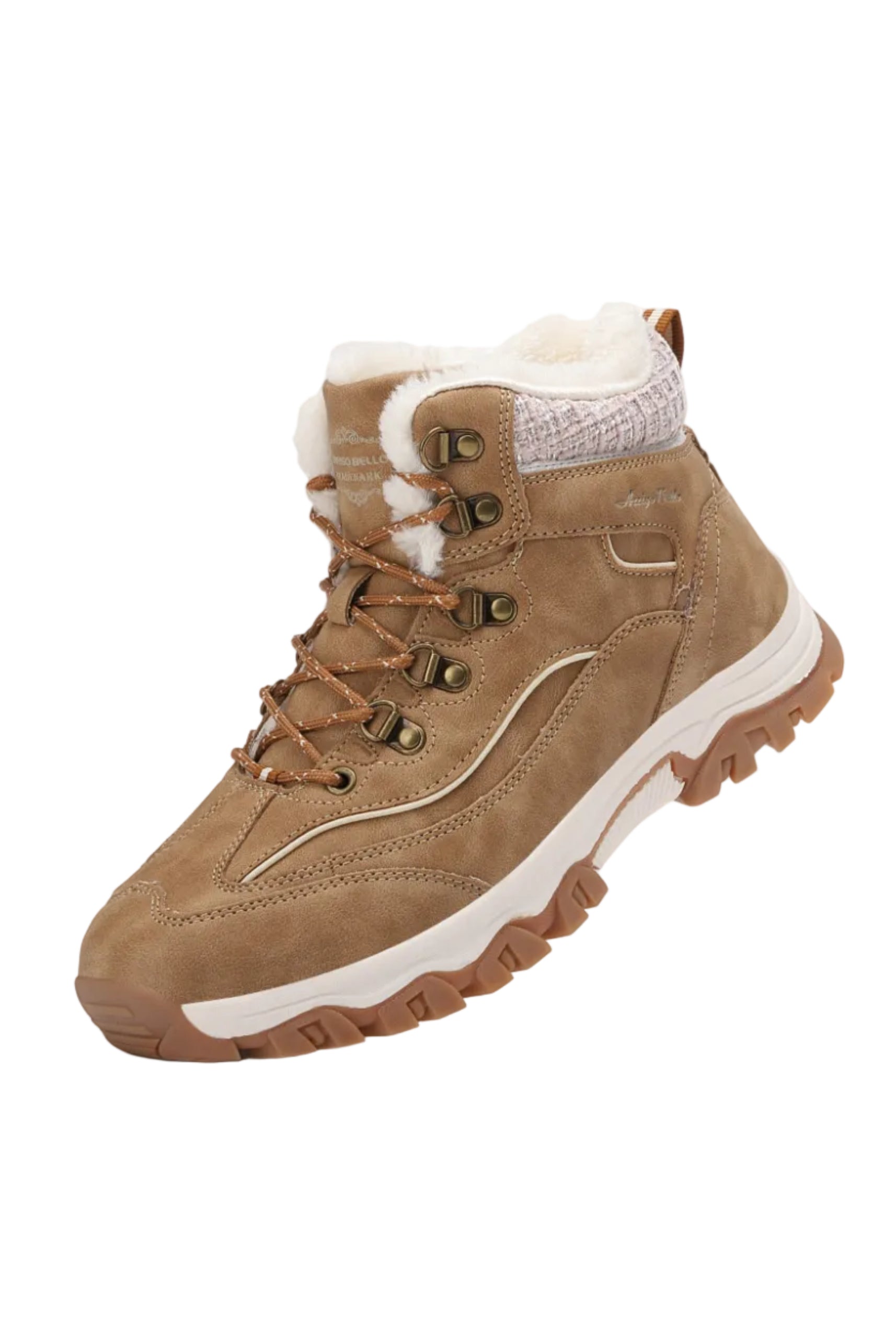 Ghete pentru Dama, Model Oni, Imblanite, Piele ecologica, Talpa Antiderapanta, Confortabile si calduroase,Ax Boxing,Camel