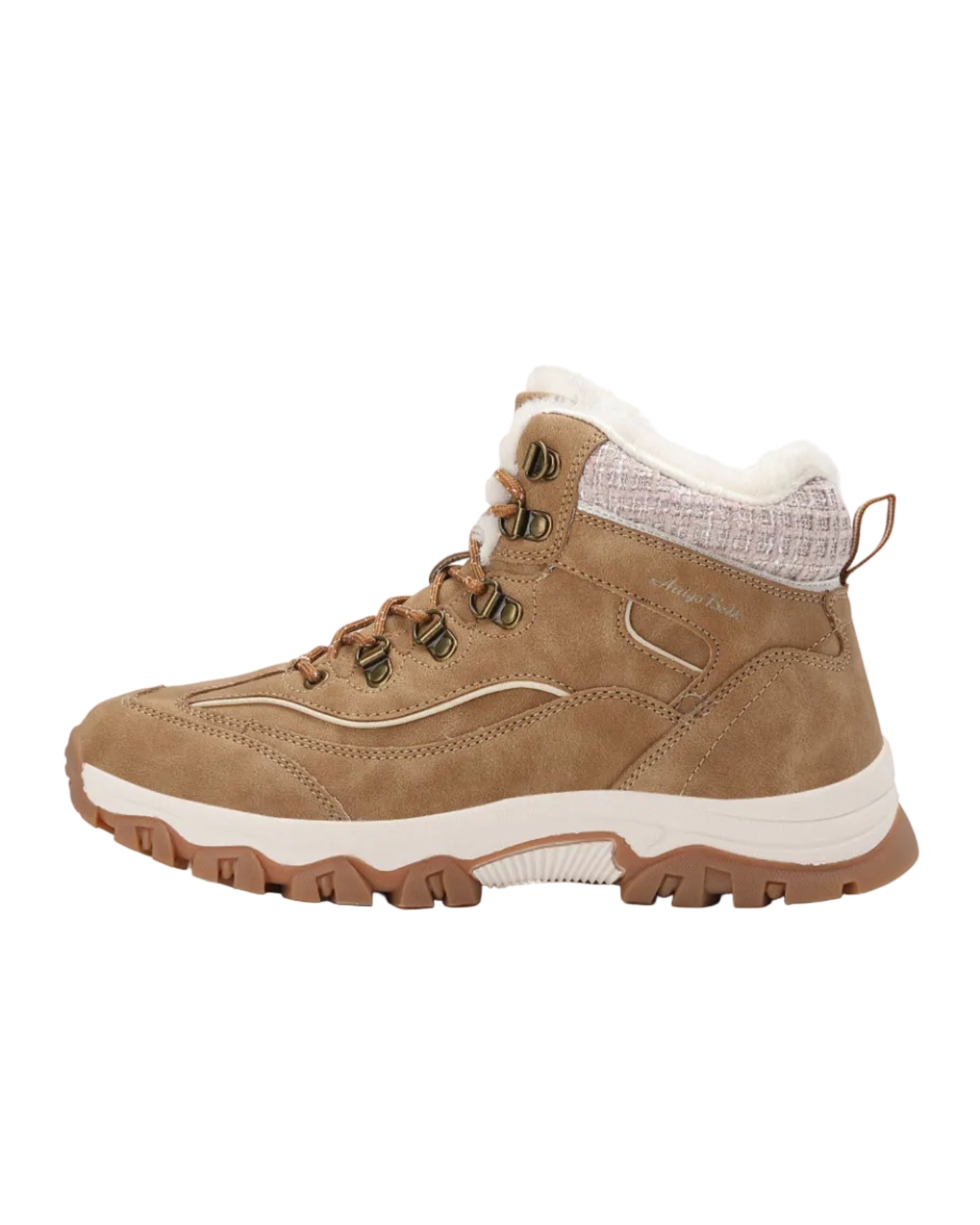 Ghete pentru Dama, Model Oni, Imblanite, Piele ecologica, Talpa Antiderapanta, Confortabile si calduroase,Ax Boxing,Camel