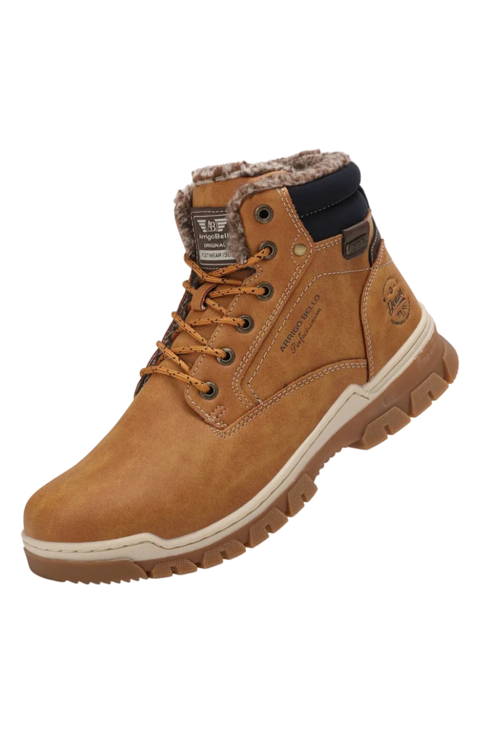 Ghete pentru Barbati, Model Pascal, Talpa Cusuta si Antiderapanta, Imblanite, Piele ecologica Premium, Arrigo Bello, Camel