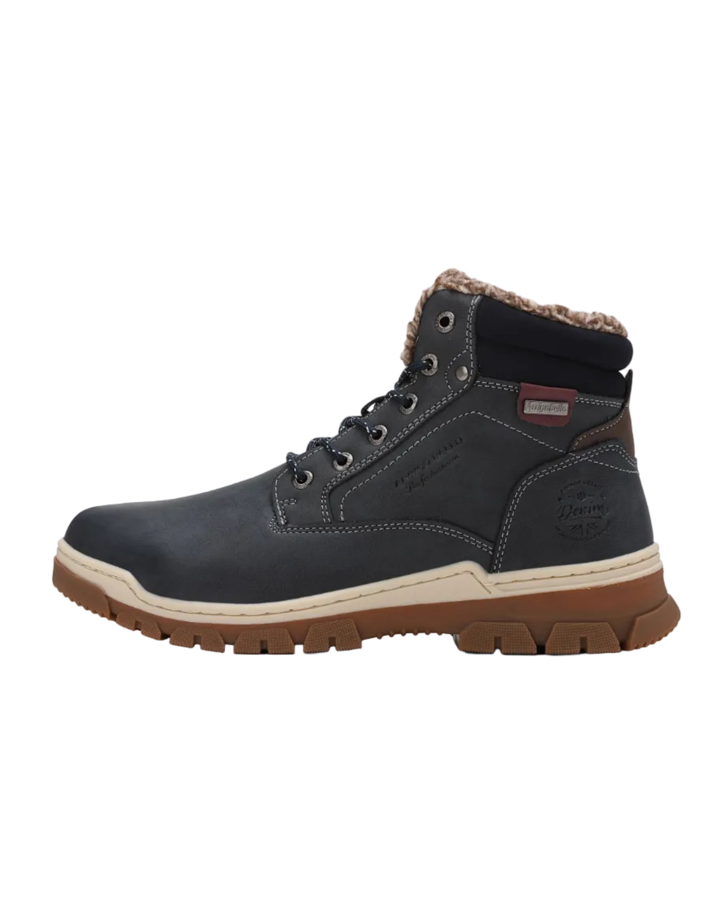 Ghete pentru Barbati, Model Pascal, Talpa Cusuta si Antiderapanta, Imblanite, Piele ecologica Premium, Arrigo Bello, Bleumarin