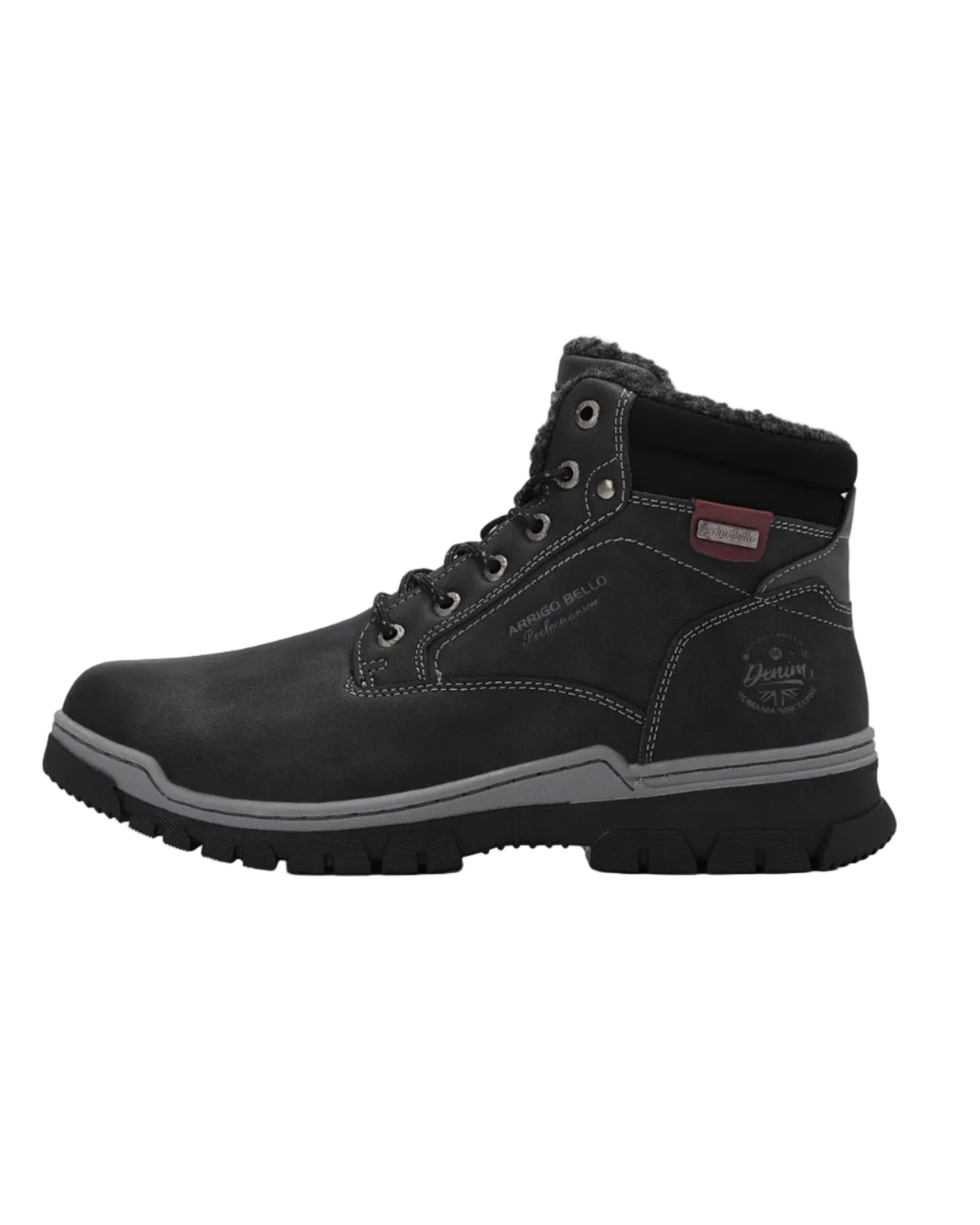 Ghete pentru Barbati, Model Pascal, Talpa Cusuta si Antiderapanta, Imblanite, Piele ecologica Premium, Arrigo Bello, Negru