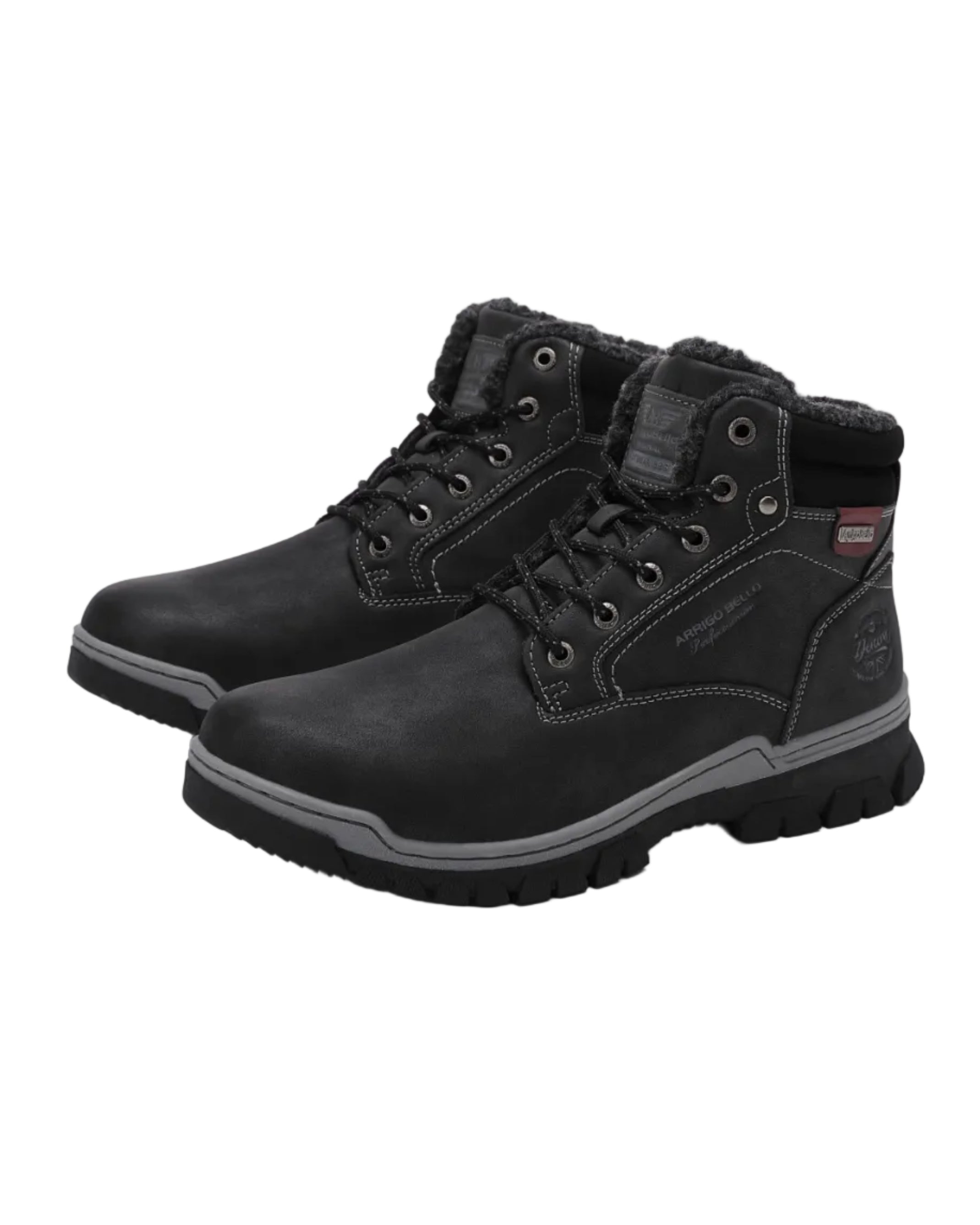Ghete pentru Barbati, Model Pascal, Talpa Cusuta si Antiderapanta, Imblanite, Piele ecologica Premium, Arrigo Bello, Negru