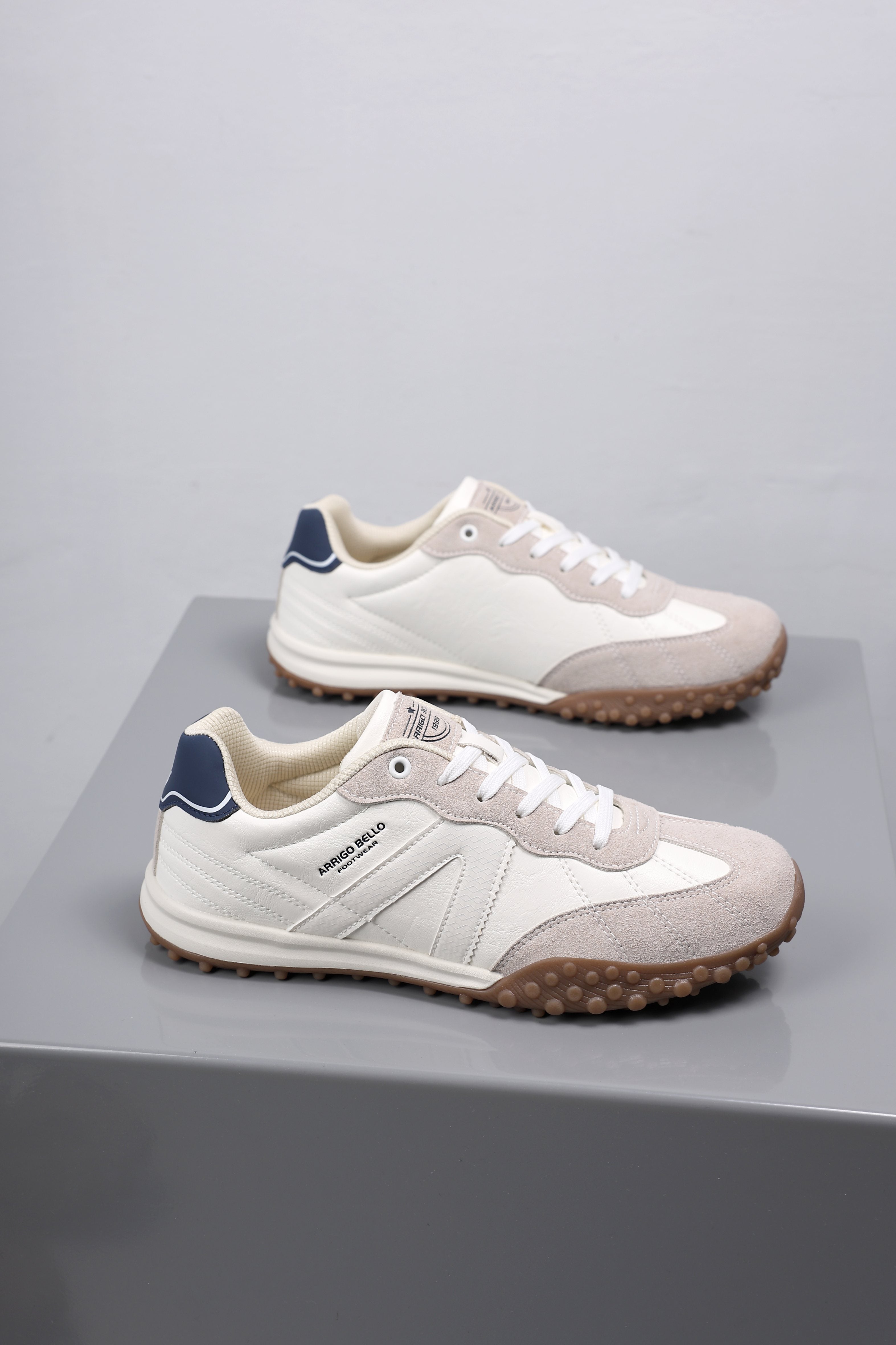 Adidasi casual pentru Barbati, Model Yago, Piele ecologica, Talpa flexibila, antiderapanta, Arrigo Bello, Alb