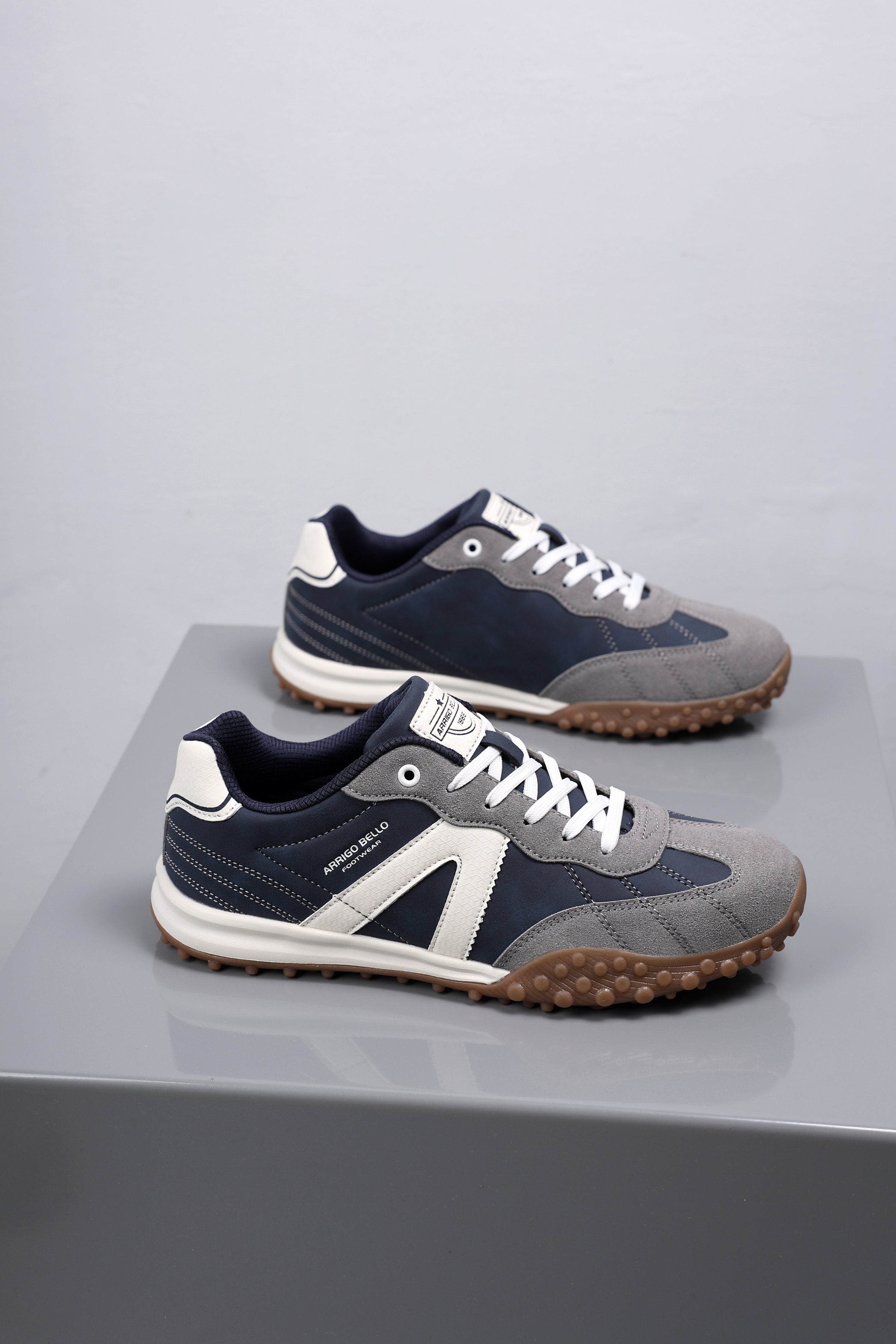 Adidasi casual pentru Barbati, Model Yago, Piele ecologica, Talpa flexibila, antiderapanta, Arrigo Bello, Bleumarin