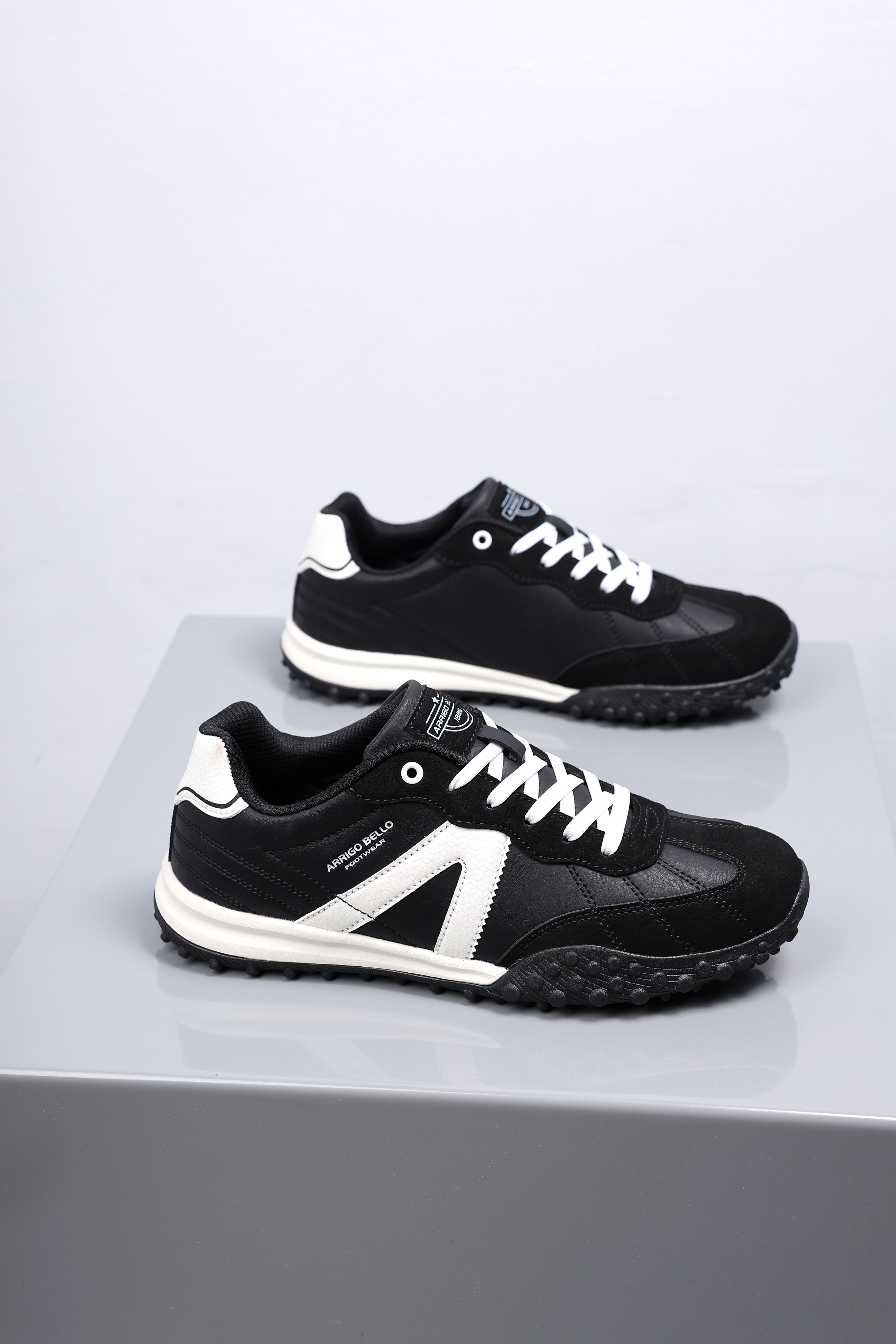 Adidasi casual pentru Barbati, Model Yago, Piele ecologica, Talpa flexibila, antiderapanta, Arrigo Bello, Negru