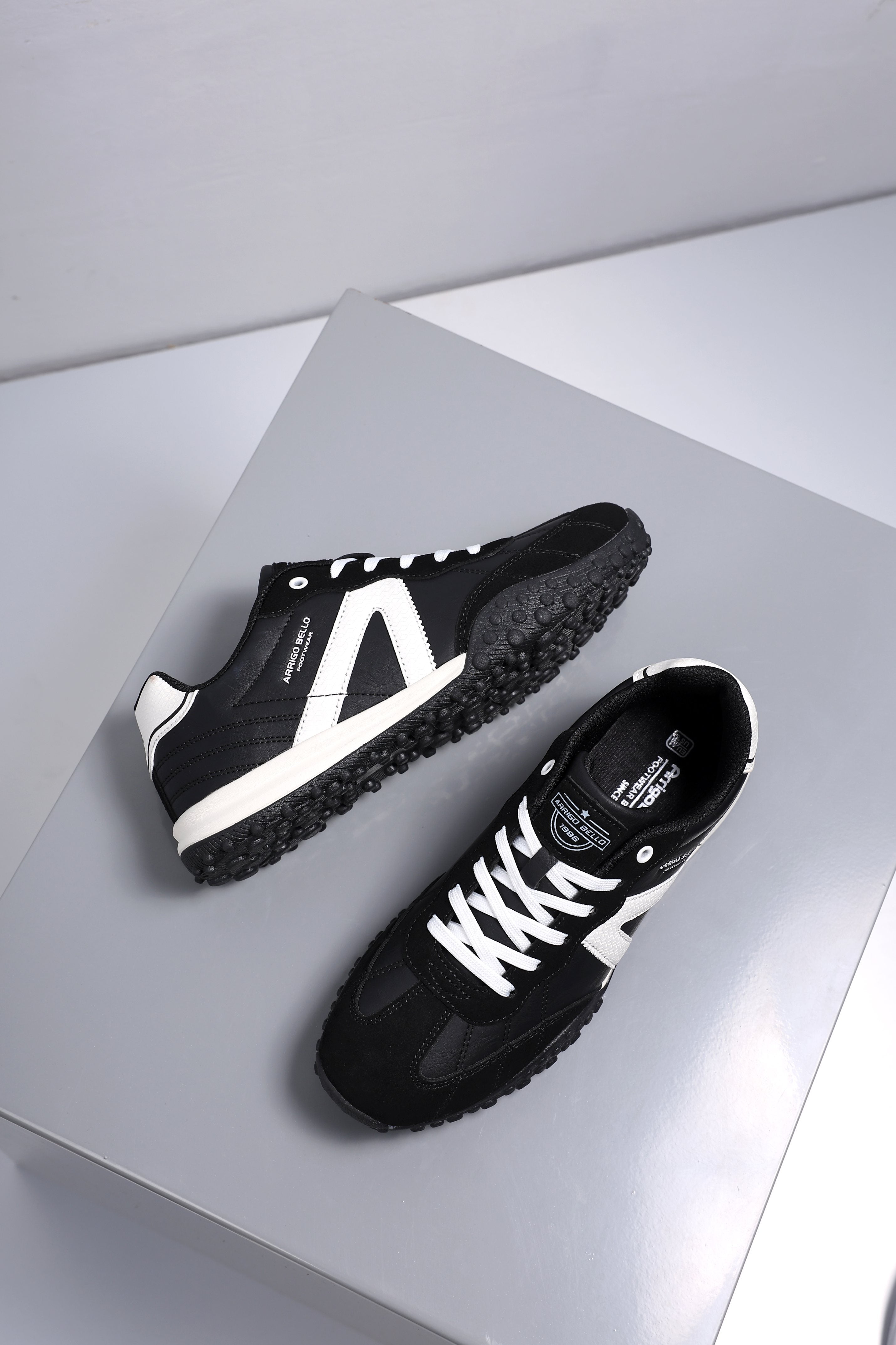 Adidasi casual pentru Barbati, Model Yago, Piele ecologica, Talpa flexibila, antiderapanta, Arrigo Bello, Negru