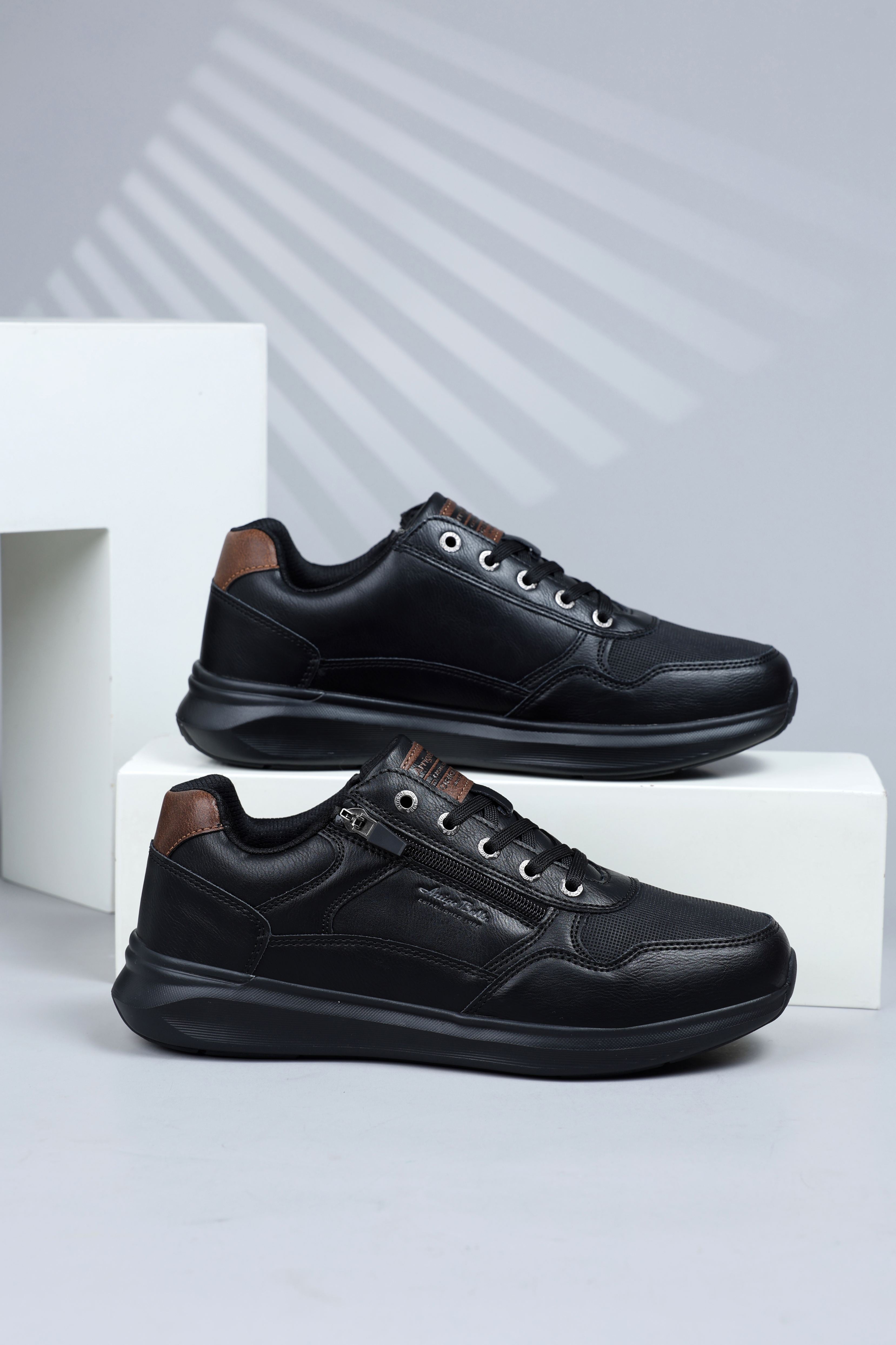 Pantofi casual-sport pentru Barbati, Model Soren, Talpa usoara de spuma, Piele ecologica, Fermoar functional, Arrigo Bello