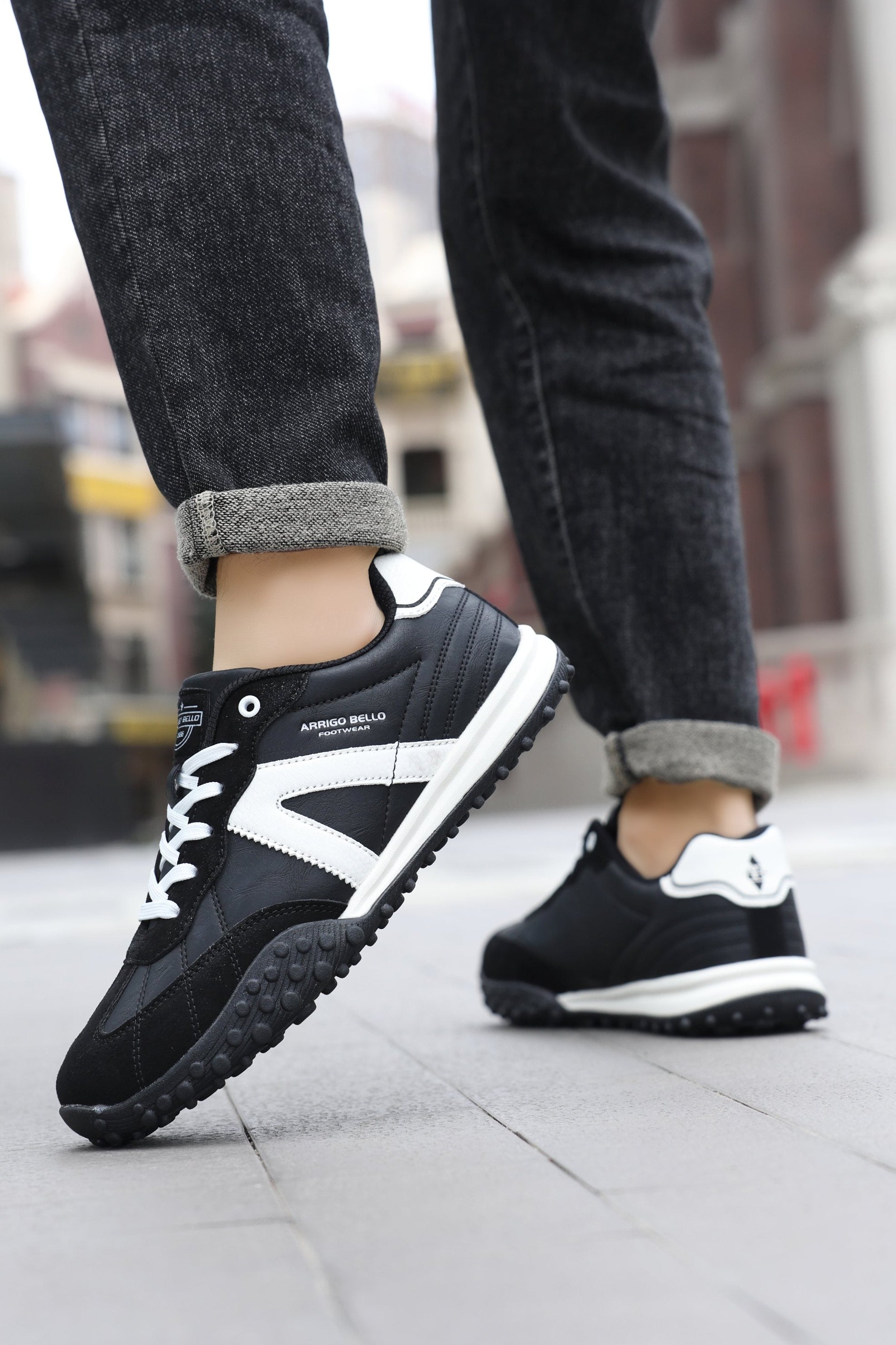 Adidasi casual pentru Barbati, Model Yago, Piele ecologica, Talpa flexibila, antiderapanta, Arrigo Bello, Alb