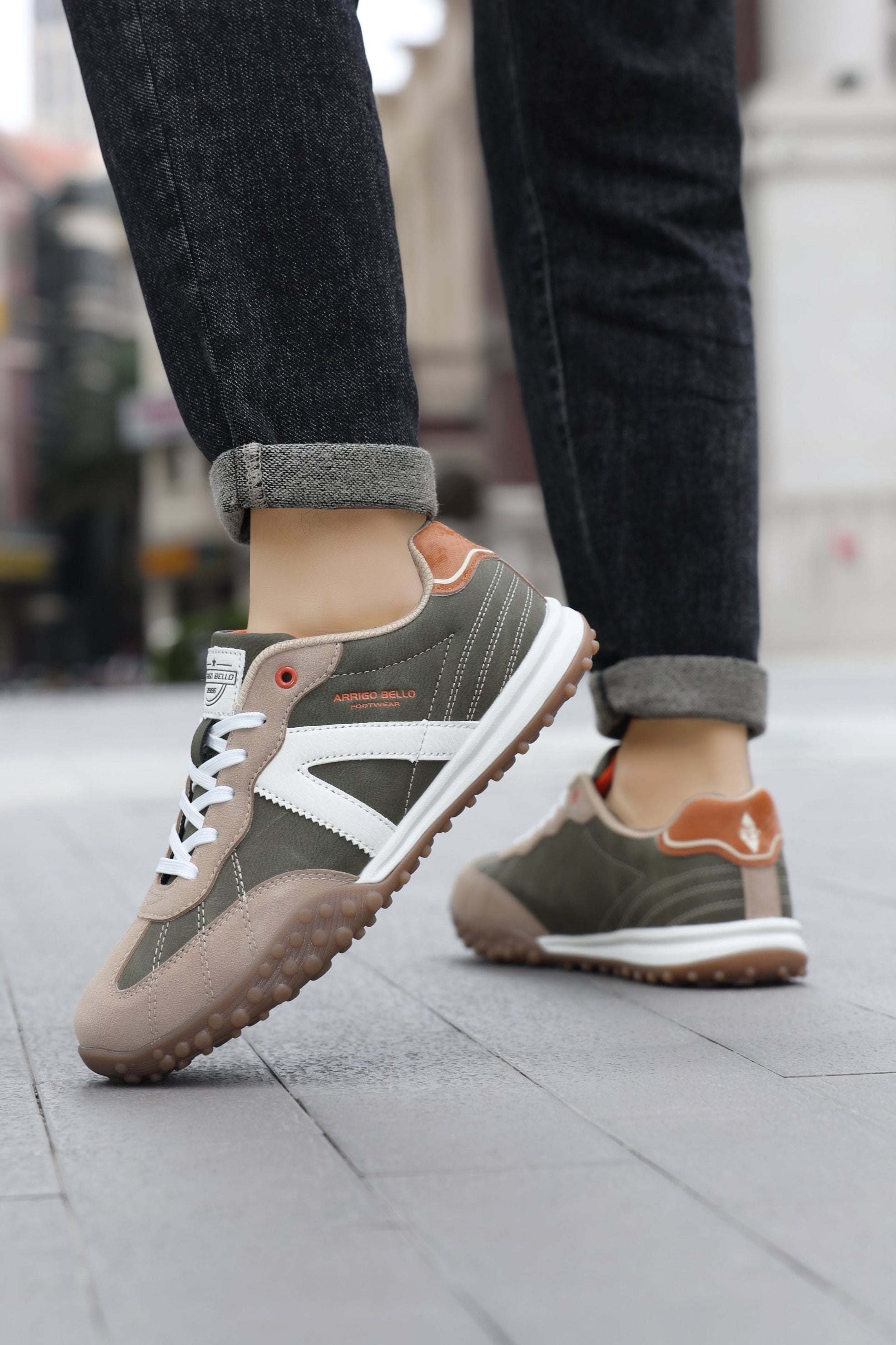 Adidasi casual pentru Barbati, Model Yago, Piele ecologica, Talpa flexibila, antiderapanta, Arrigo Bello, Alb