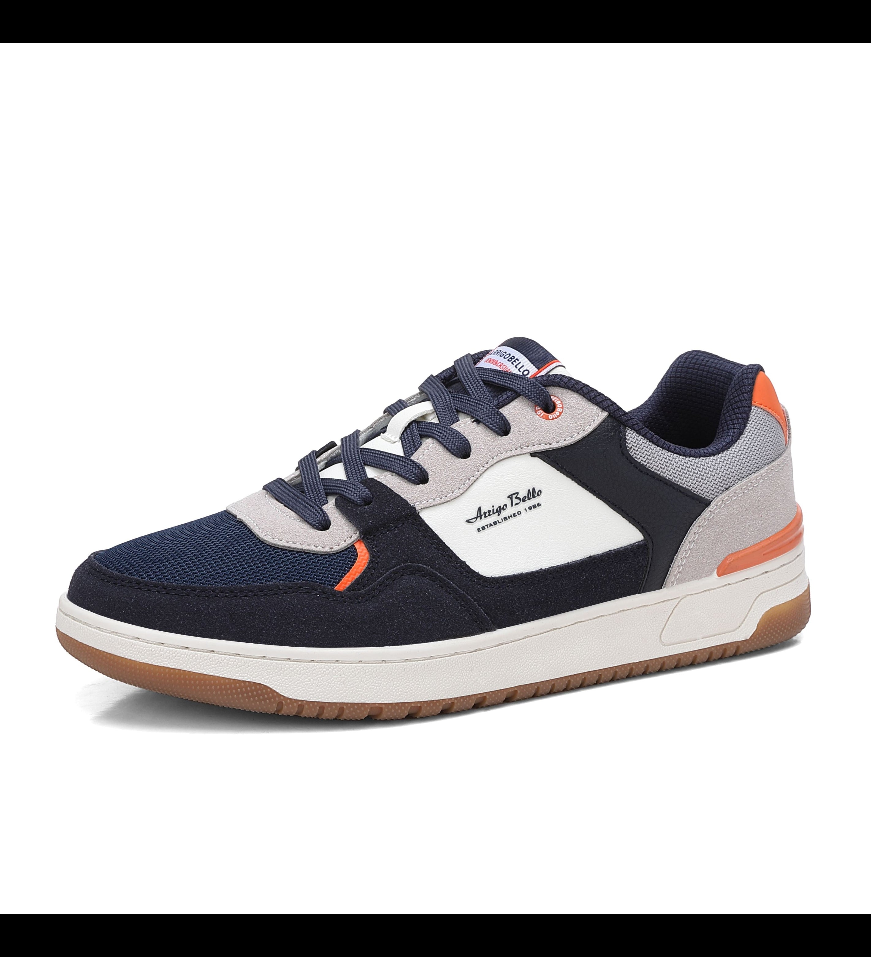 Adidasi casual pentru Barbati, Model Cruz, Talpa dreapta, cusuta, Textil, piele ecologica si panza, Arrigo Bello,Bleumarin