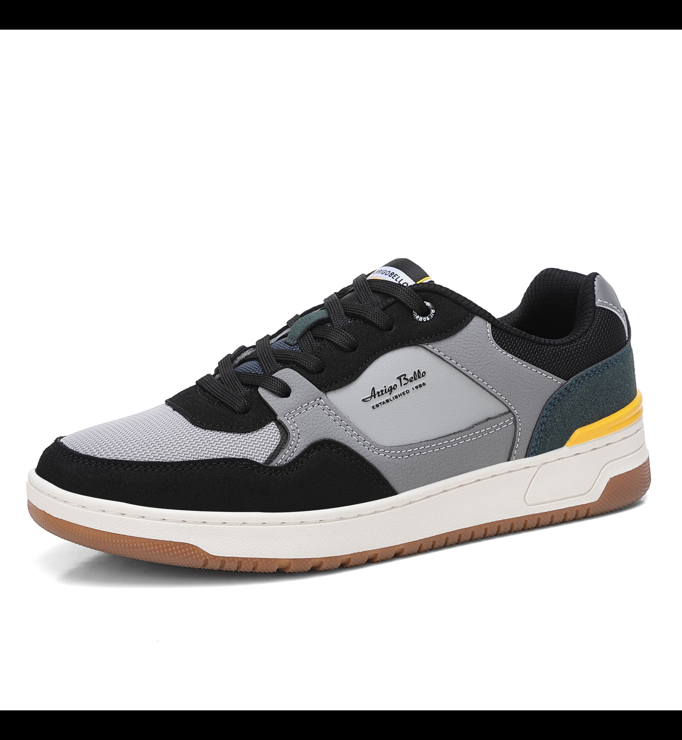 Adidasi casual pentru Barbati, Model Cruz, Talpa dreapta, cusuta, Textil, piele ecologica si panza, Arrigo Bello,Negru