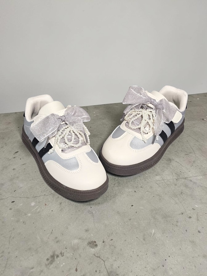 Adidași tip Teniși pentru Fete, Model Mara, Piele ecologică, Talpă flexibilă, Inchidere cu Siret Decorativ