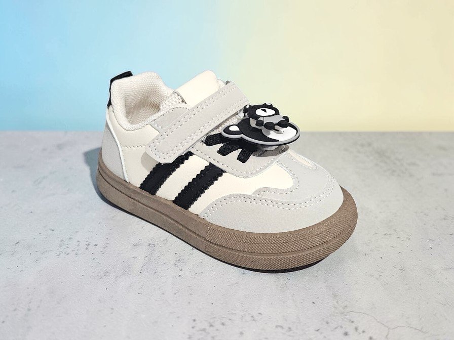 Adidași tip Teniși Copii, Model Elon, Piele ecologică, Talpă flexibilă din cauciuc moale, Inchidere Arici și șiret, Accesoriu rotativ, detașabil