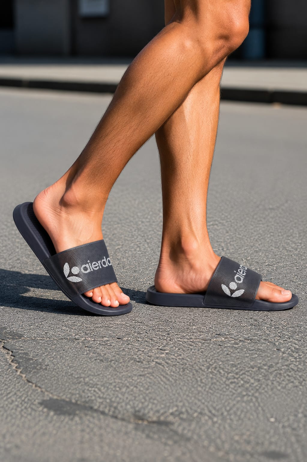 Papuci pentru Barbati, Model Toni, Talpa Usoara din Spuma, Confortabili, Gri inchis