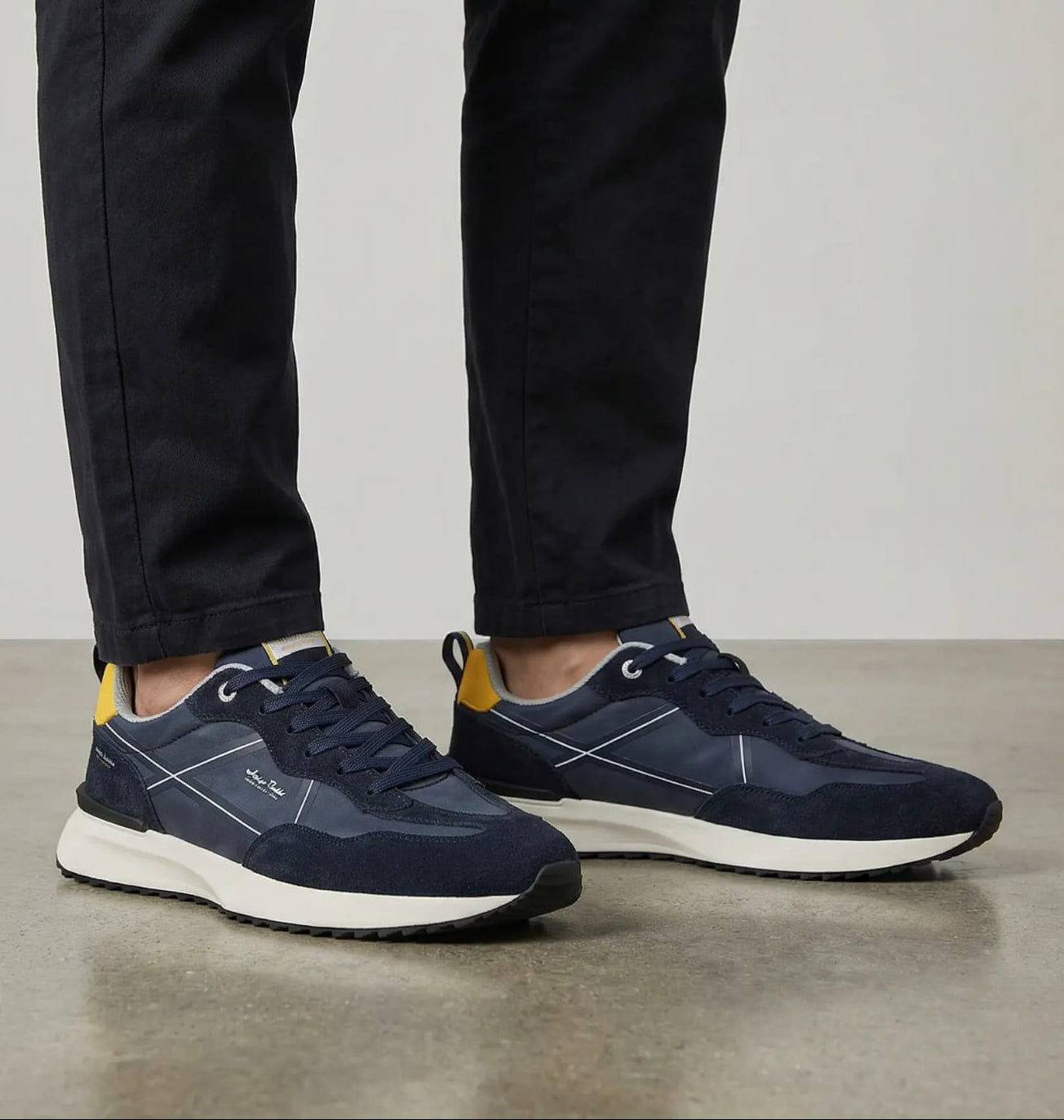 Adidasi casual pentru Barbati,Model Sirio, piele ecologică și piele întoarsă, talpă ușoară confortabilă,Arrigo Bello, Bleumarin