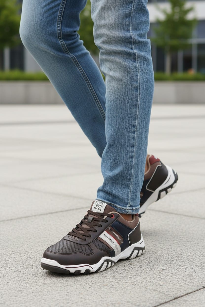 Adidasi Casual pentru Barbati, Model Micah, Piele Ecologica Premium, Brant Ergonomic, Arrigo Bello,Maro