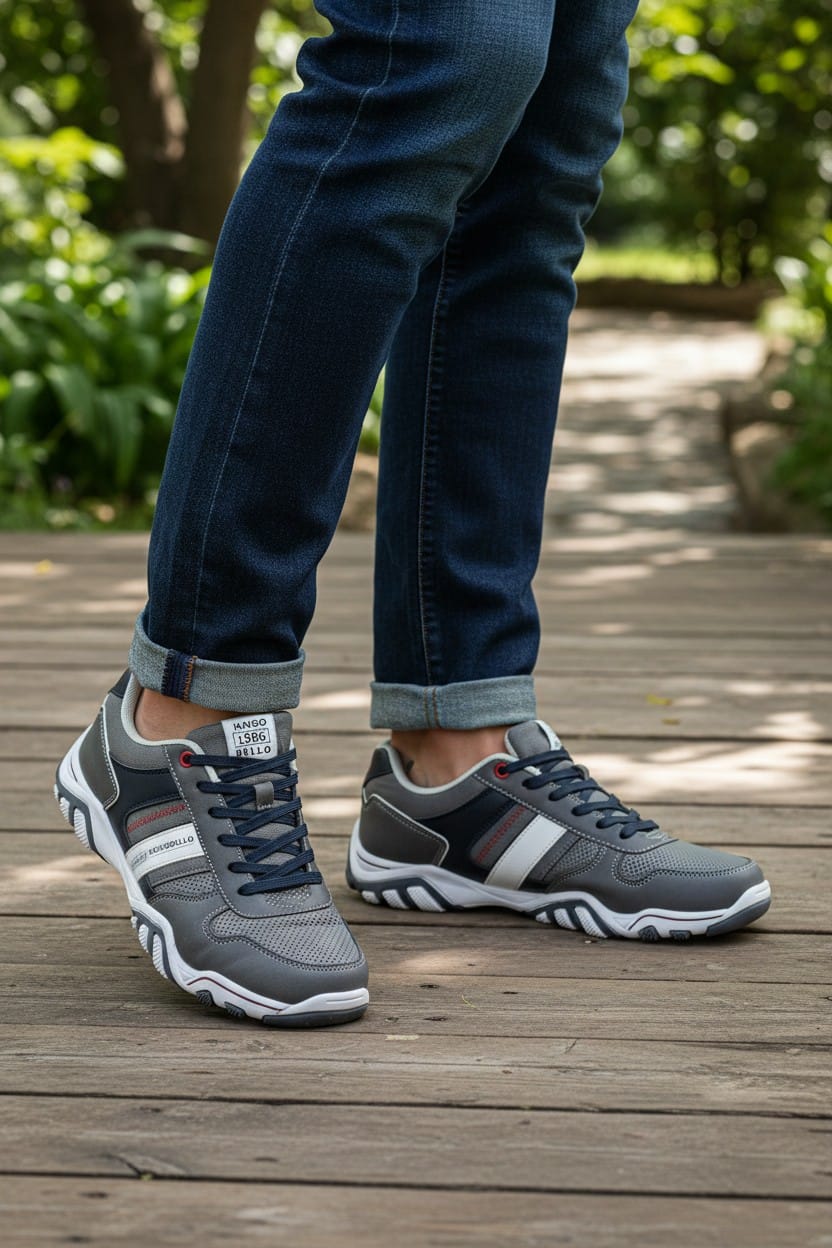 Adidasi Casual pentru Barbati, Model Micah, Piele Ecologica Premium, Brant Ergonomic, Arrigo Bello, Gri