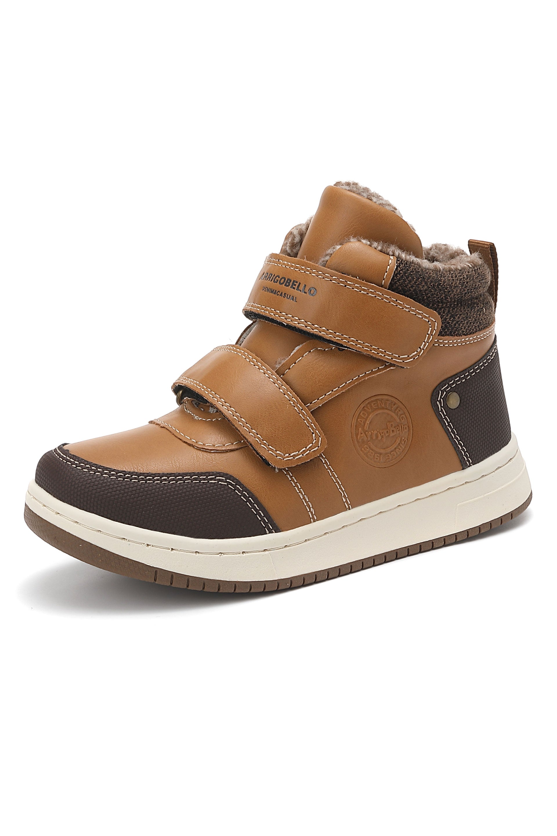 Ghete sport Elian pentru Copii, Imblanite, Piele ecologica, Inchidere cu Arici, Talpa cusuta, Ax Boxing