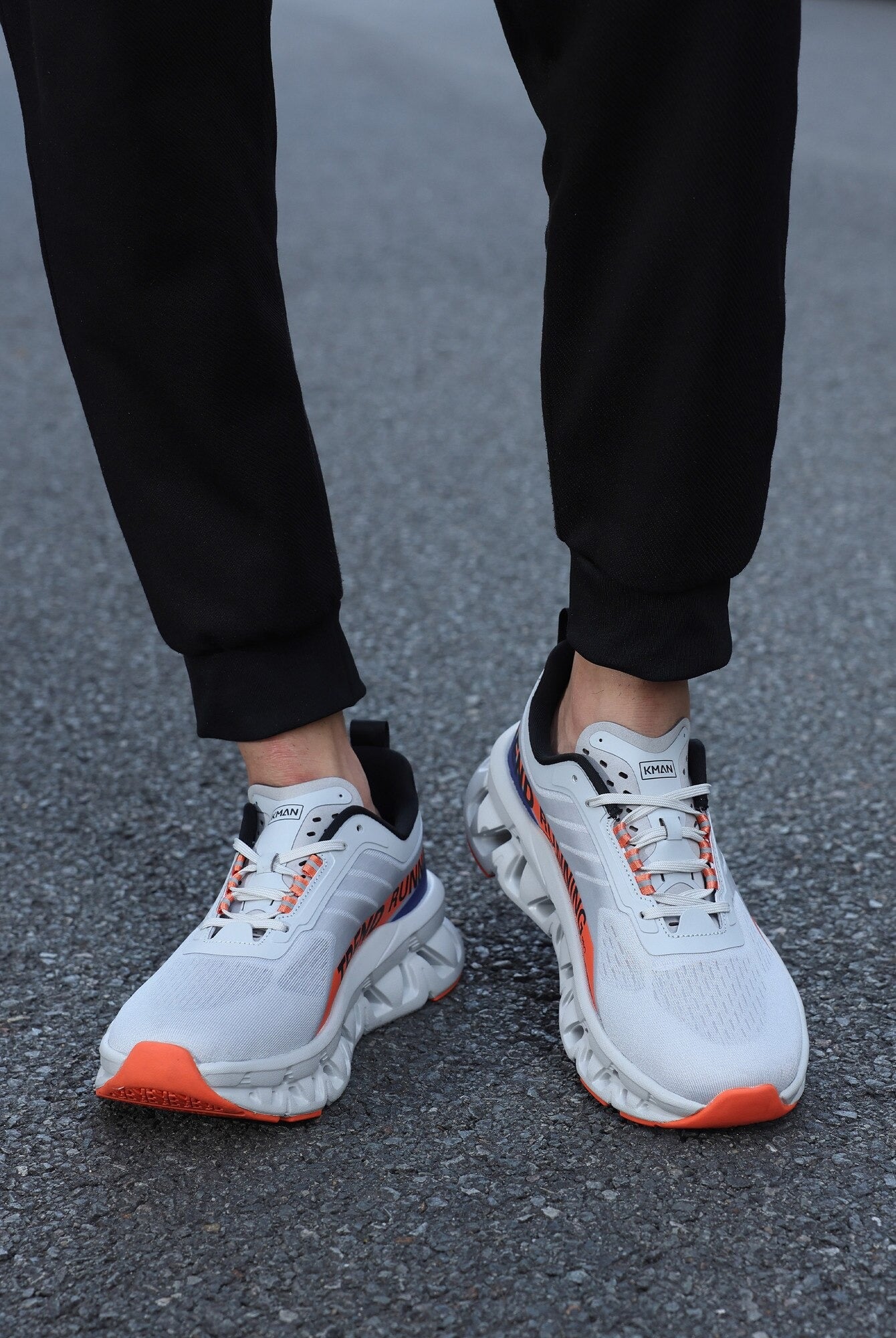 Adidași sport pentru Bărbați, Textil rezistent, Talpă groasă din spumă EVA, Design modern, Confort si Rezistenta, KMAN,Gri