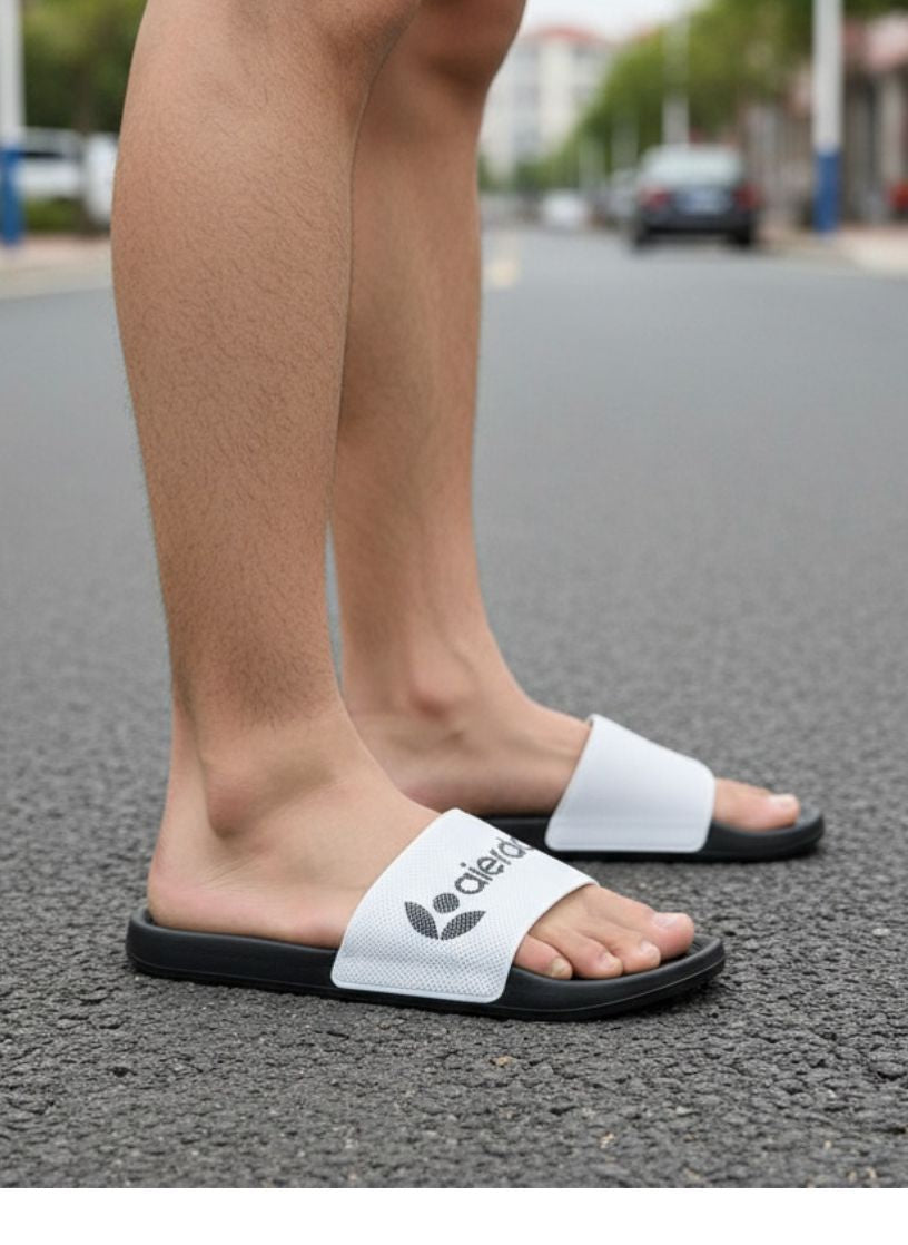 Papuci pentru Barbati, Model Toni, Talpa Usoara din Spuma, Confortabili, Alb
