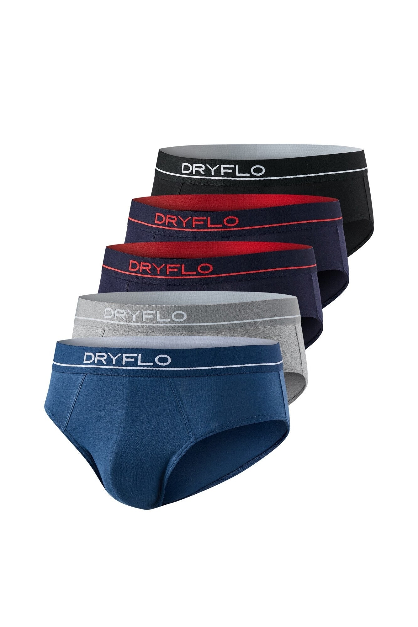 Set 5 perechi Chiloti pentru Barbati, 4 culori, 95% bumbac, confortabili, Dryflo DH125 2NVY
