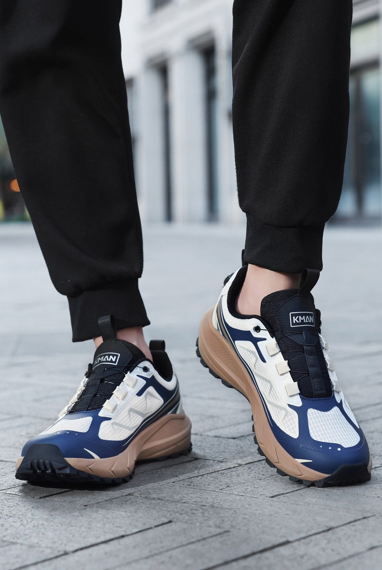 Adidași pentru Bărbați, Model Raven,Sistem de închidere rapidă,Talpă cu crampoane, Panza subtire, Ultra ușori, Comozi, KMAN,Bej