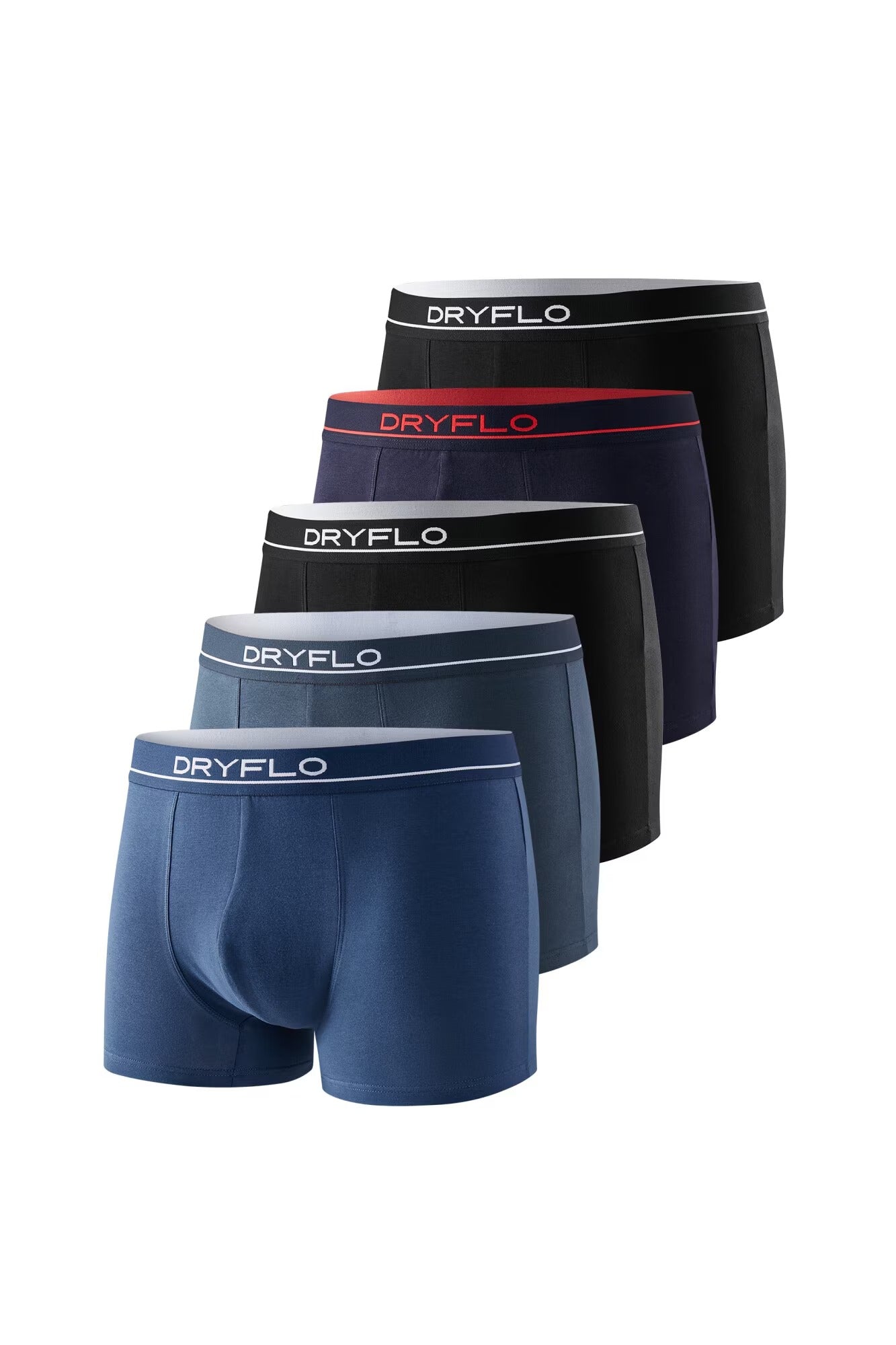 Set 5 perechi Boxeri pentru Barbati, 95% Bumbac, Confortabili, Culori diferite, Dryflo, DP125, 2blk
